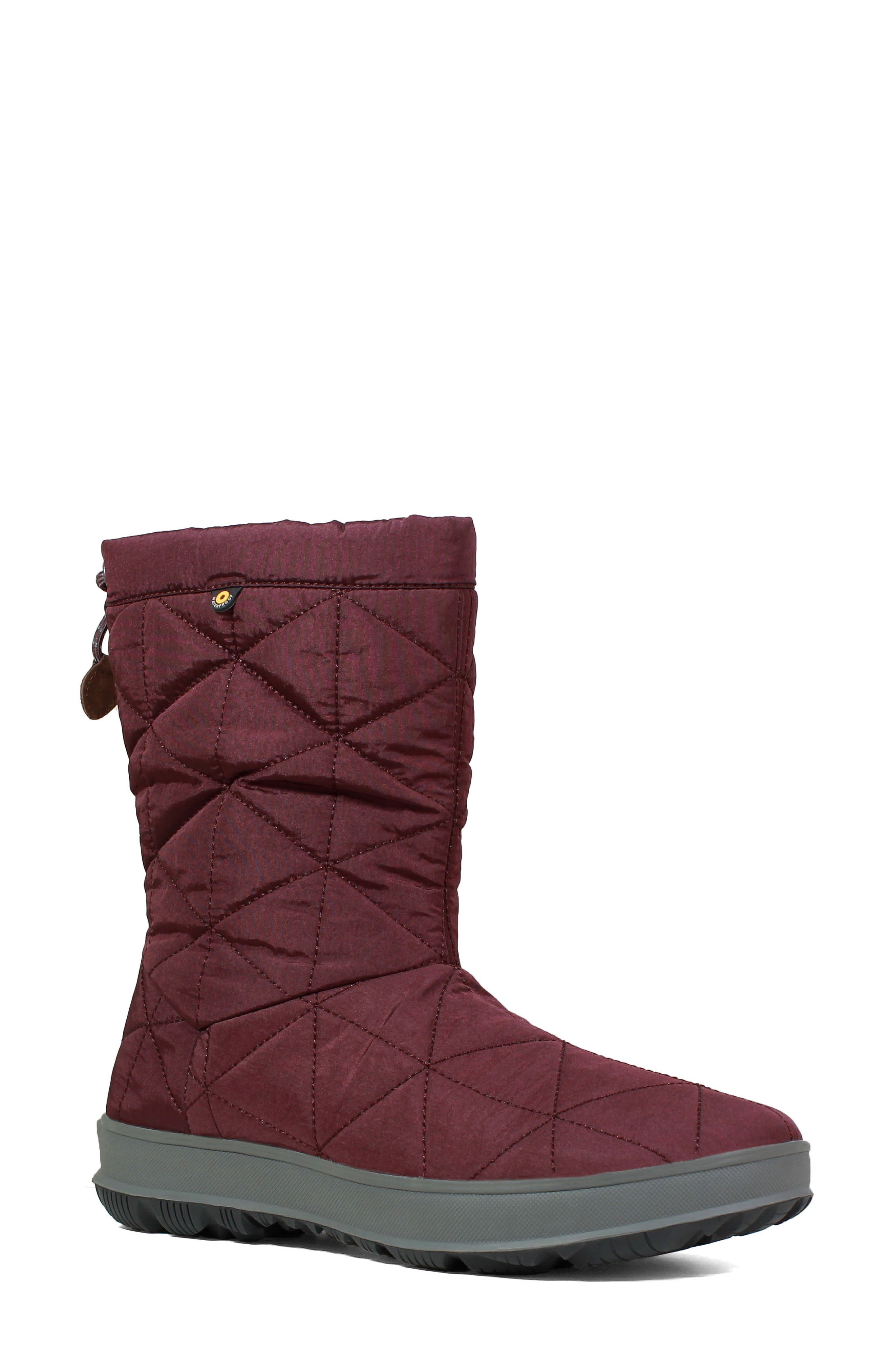 Bogs Mid Snowday Waterproof Bootie, Burgundy