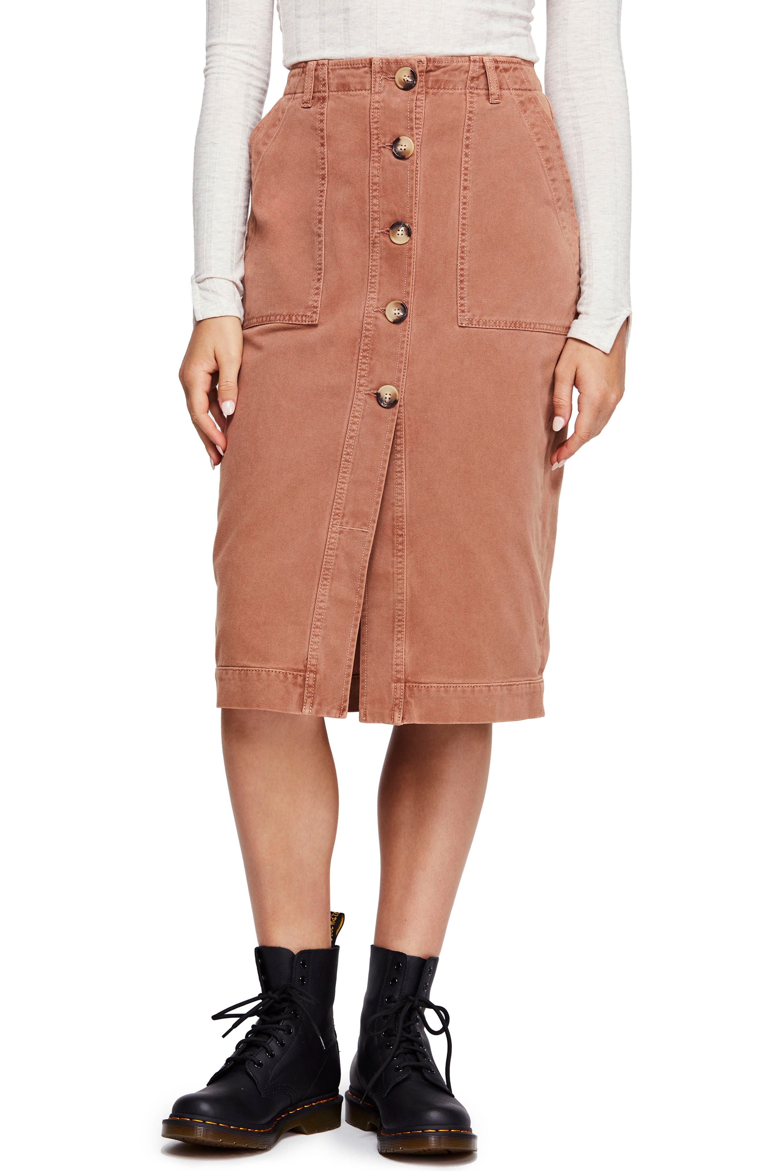 Free People Utility Skirt, Brown