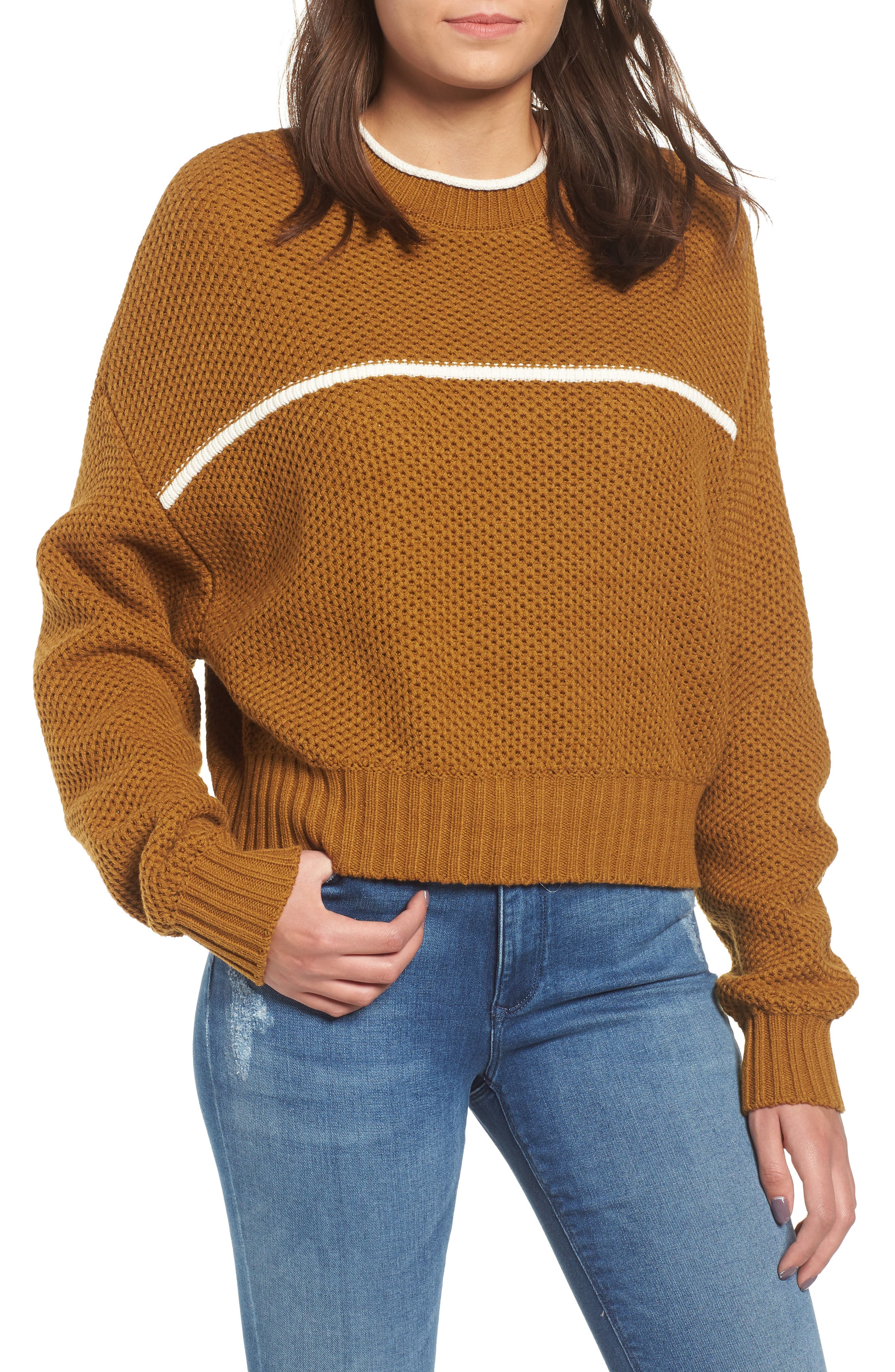 Rvca Jammer Seed Stitch Sweater, Yellow