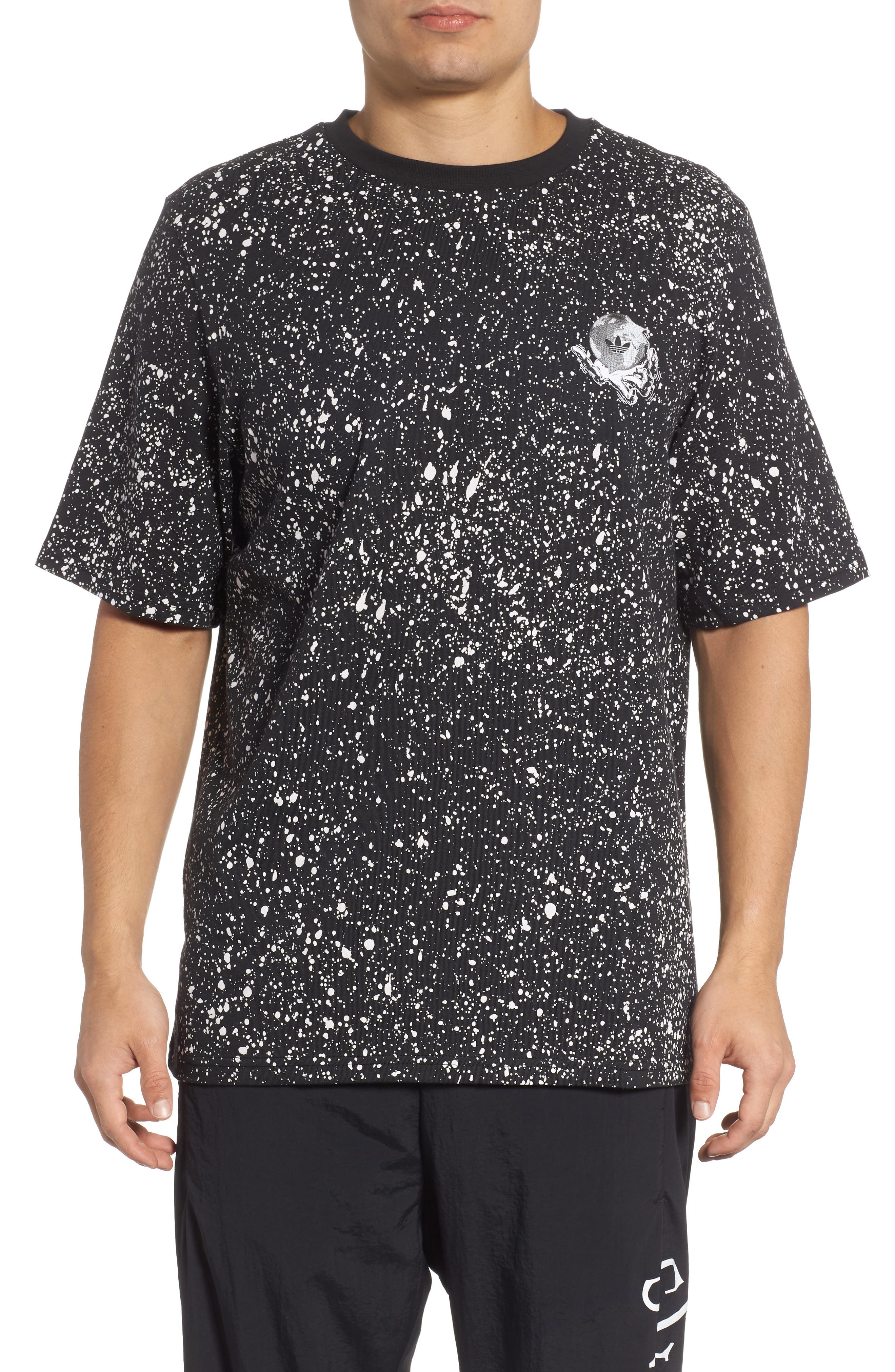 Adidas Originals Planetoid Allover Print T-Shirt, Black