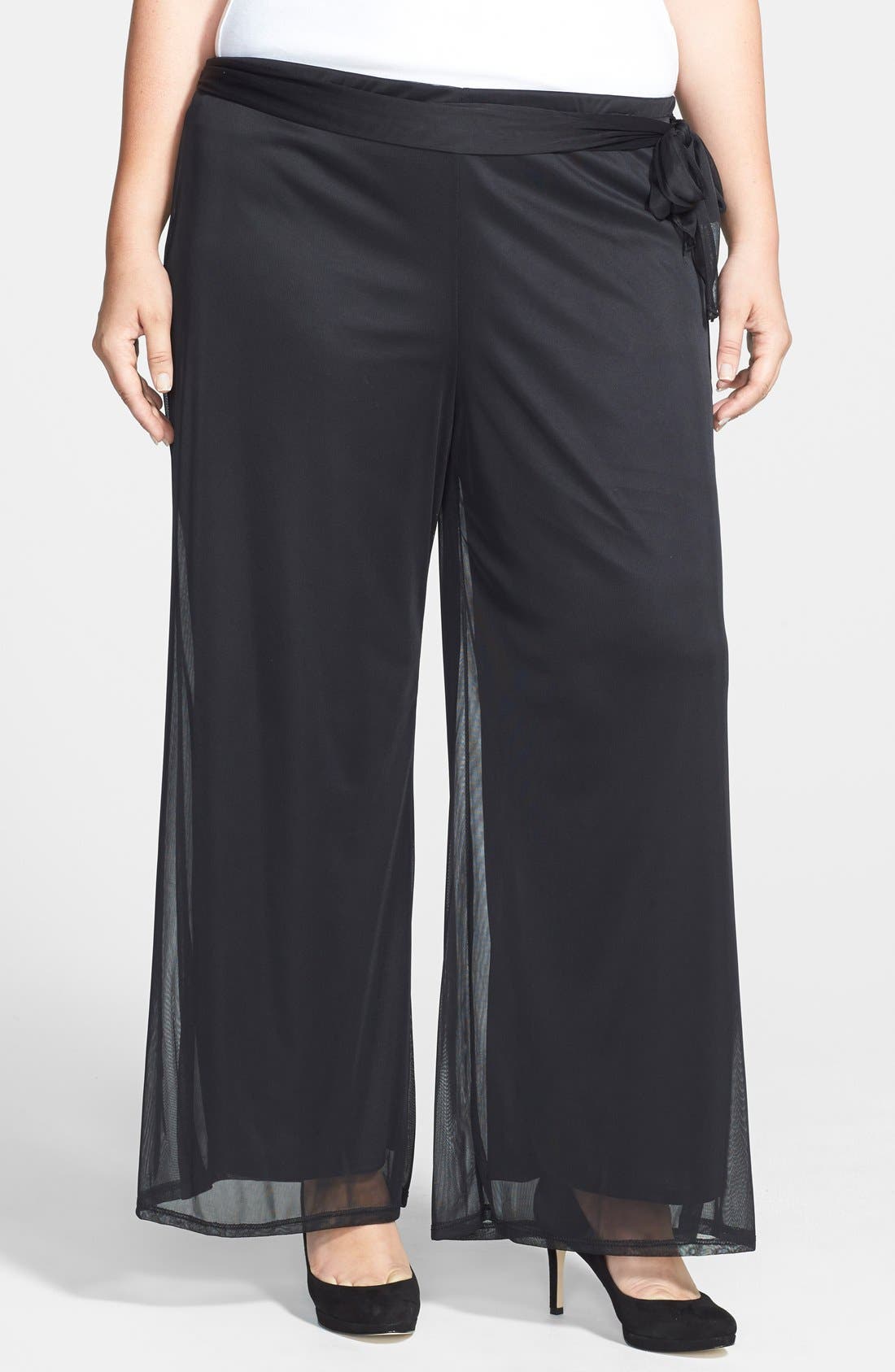 Marina Matte Chiffon Wide Leg Pants (Plus Size) Nordstrom