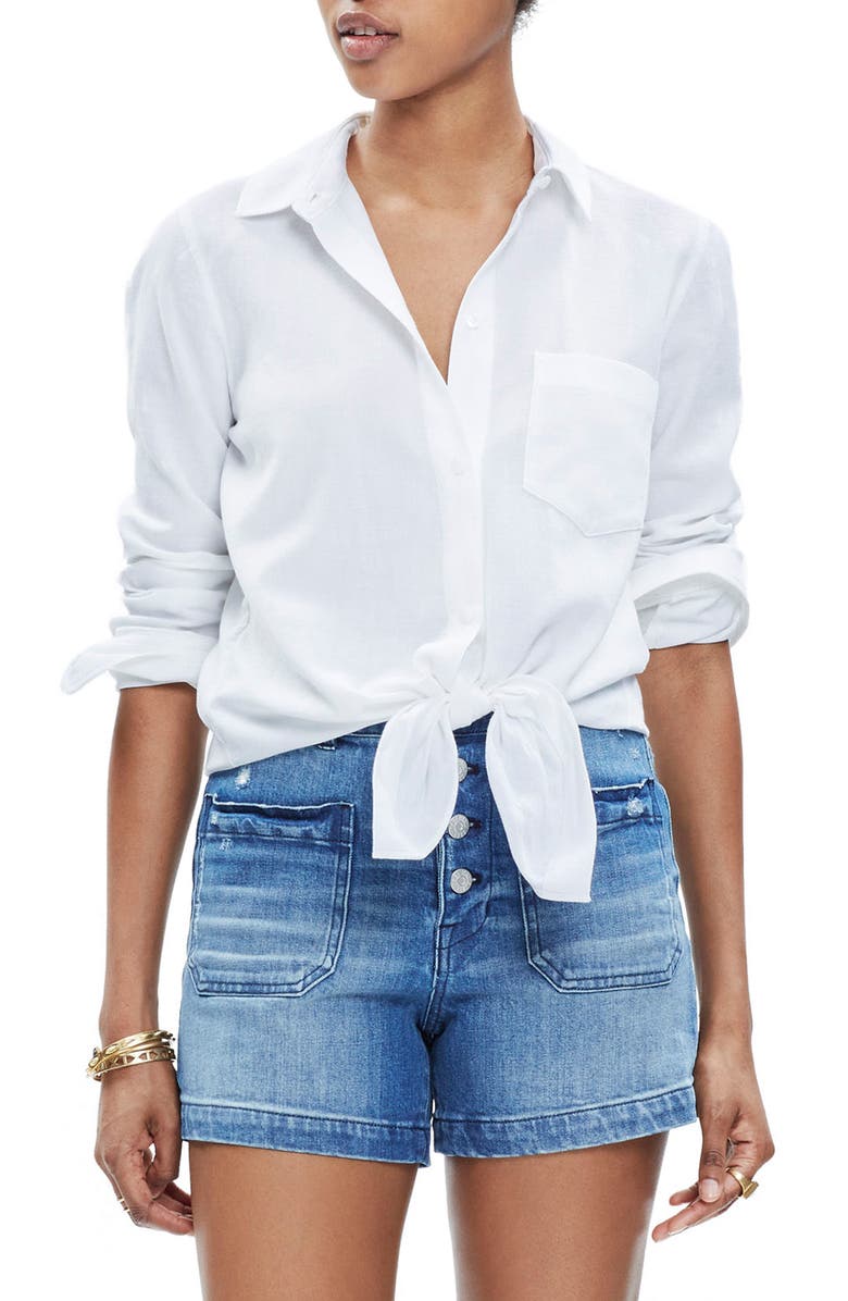 Madewell Tie Front Shirt Nordstrom