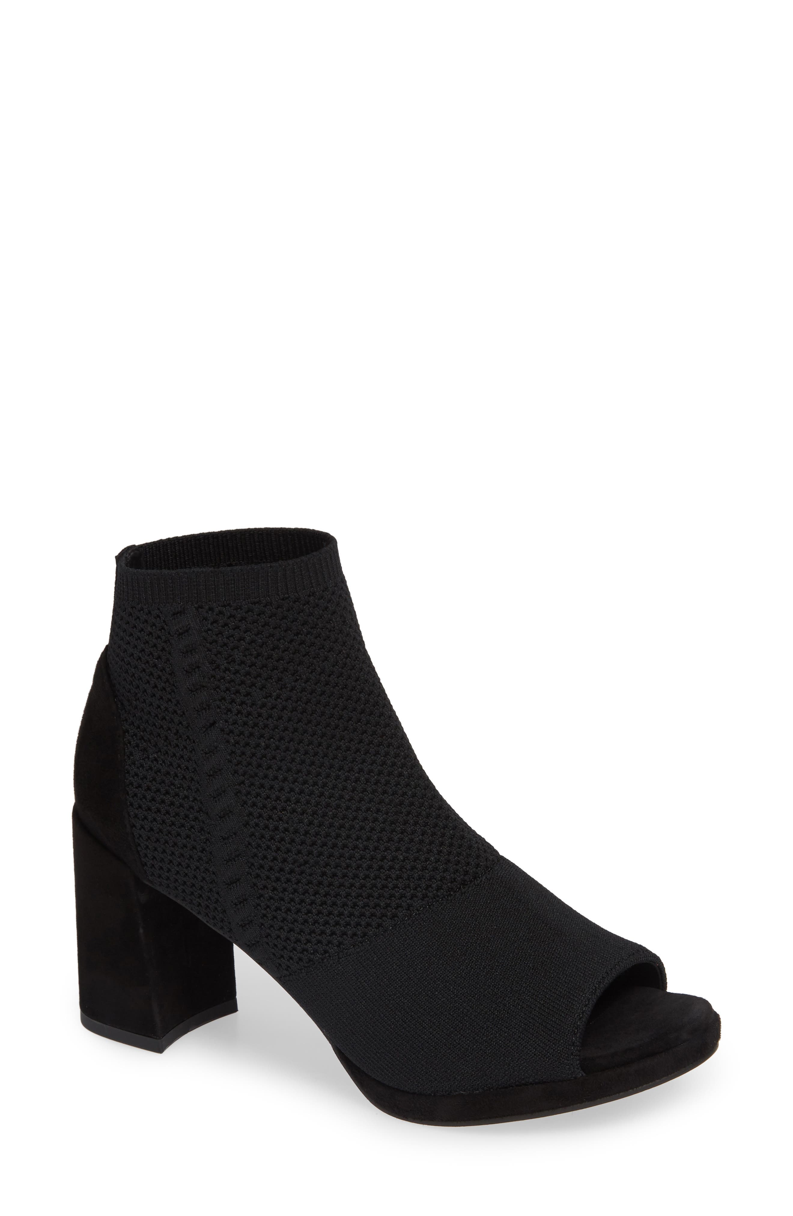 Eileen Fisher Margate Peep Toe Bootie- Black