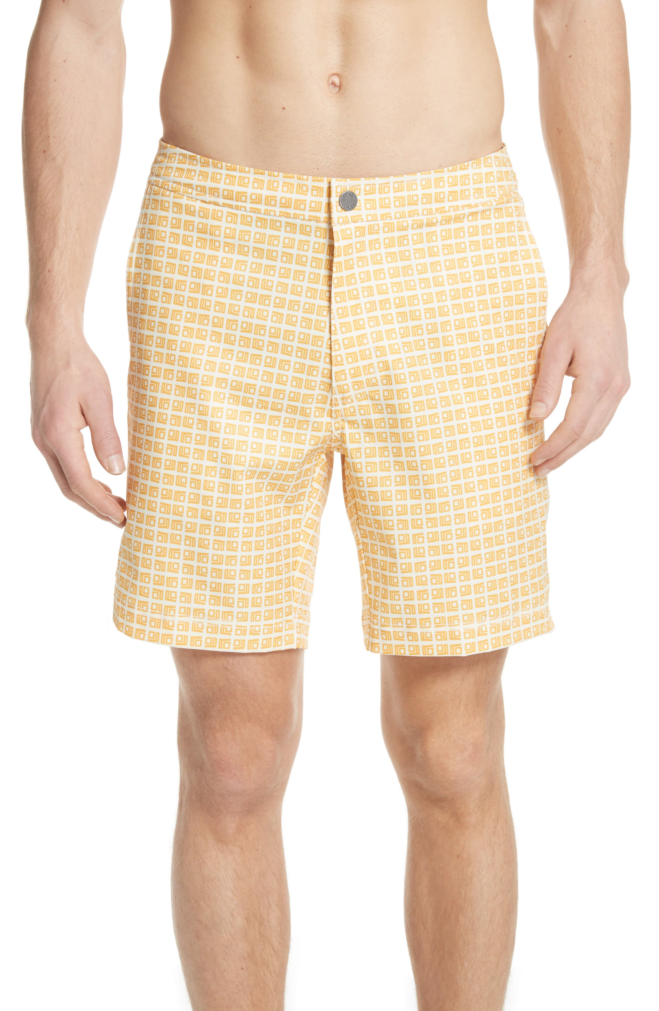 Onia Calder Square Print Swim Trunks