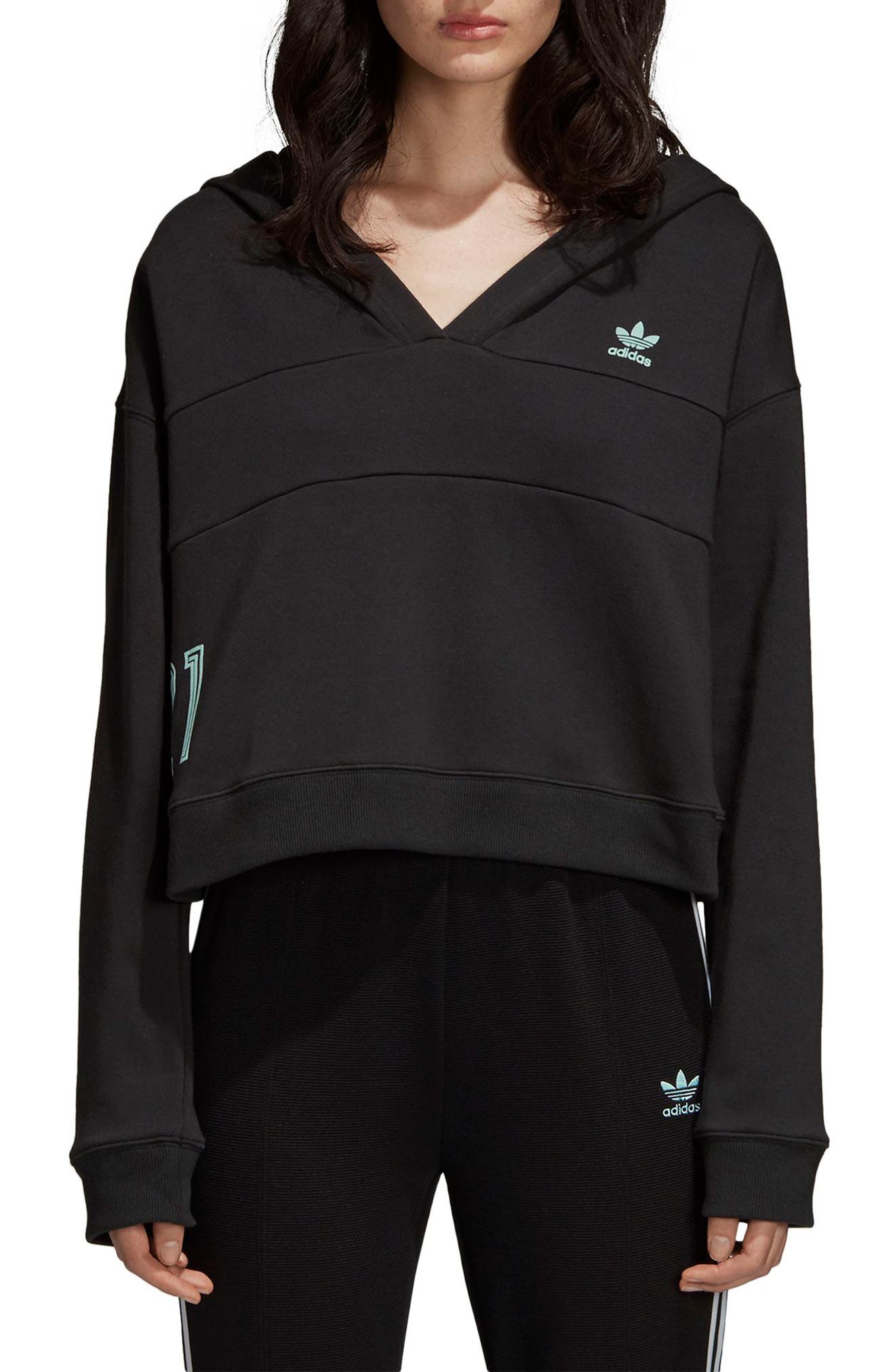Adidas Crop Hoodie, Black