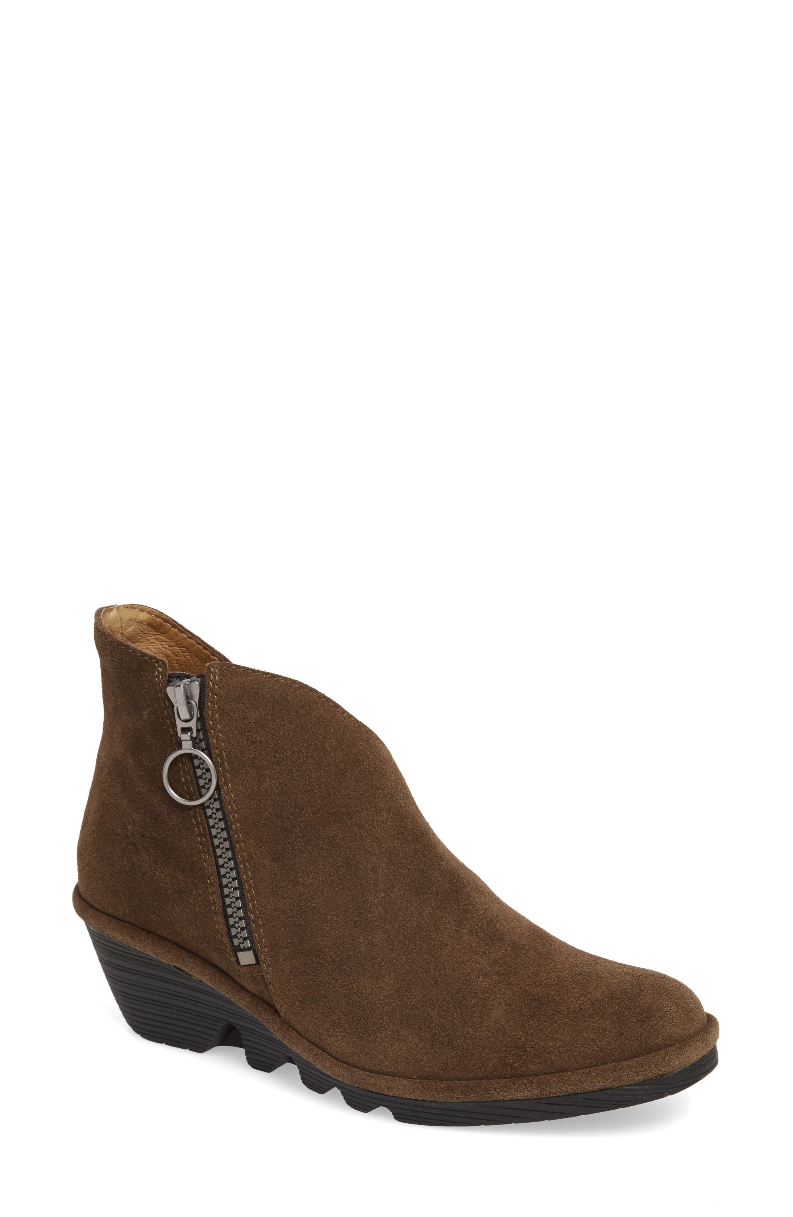 Fly London Poro Wedge Bootie - Green