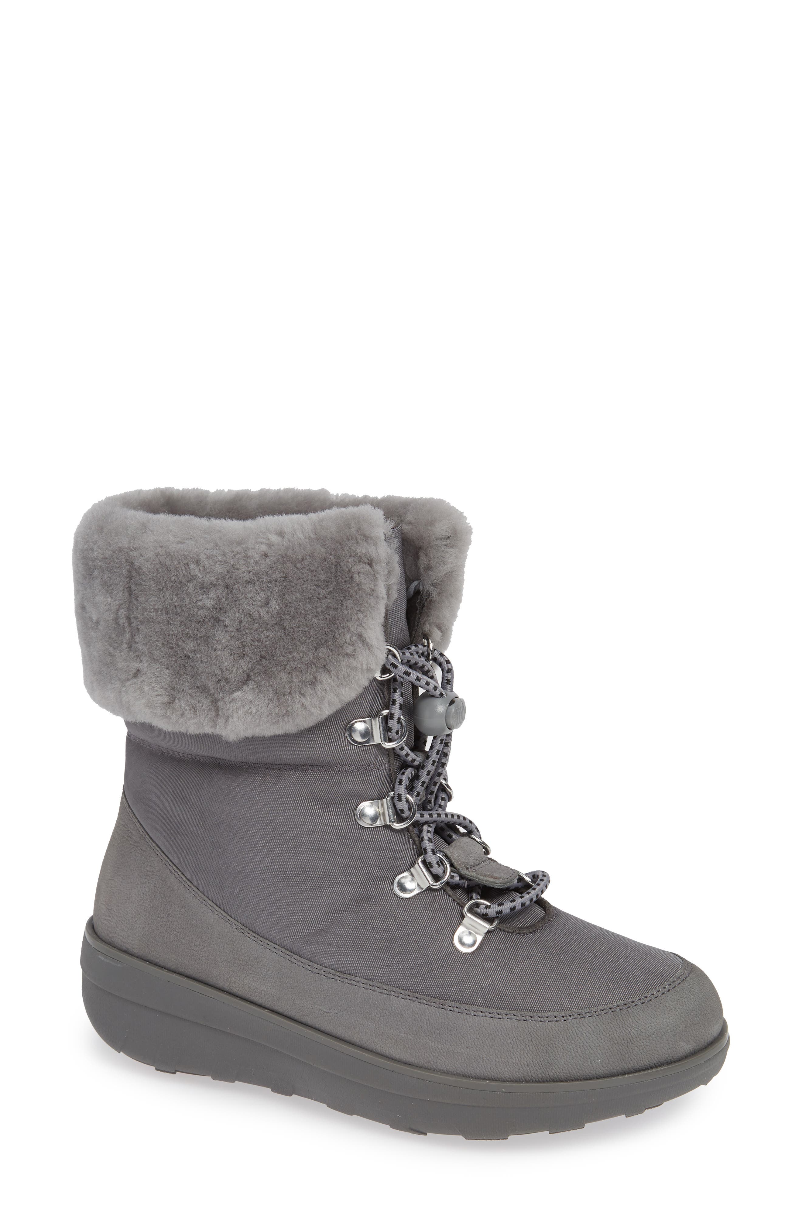 Fitflop Holly Genuine Shearling Lined Bootie, Grey