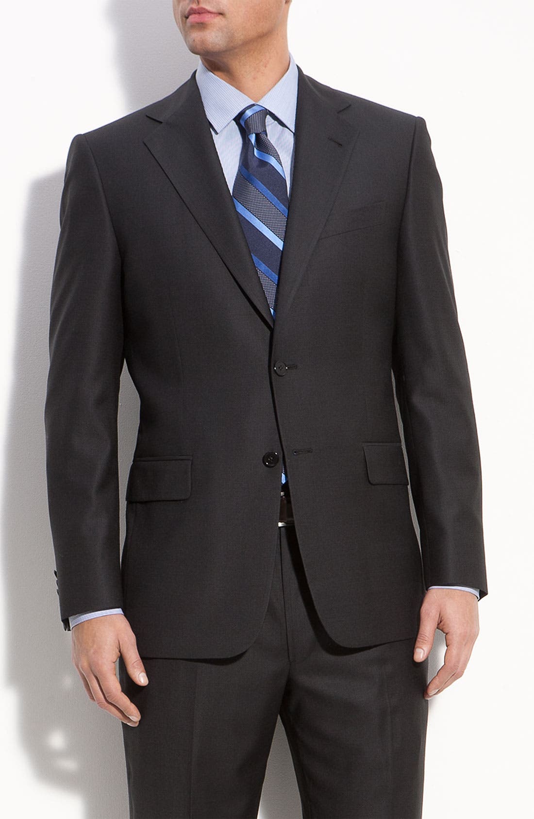 Joseph Abboud 'Signature Silver' Black Wool Suit Nordstrom