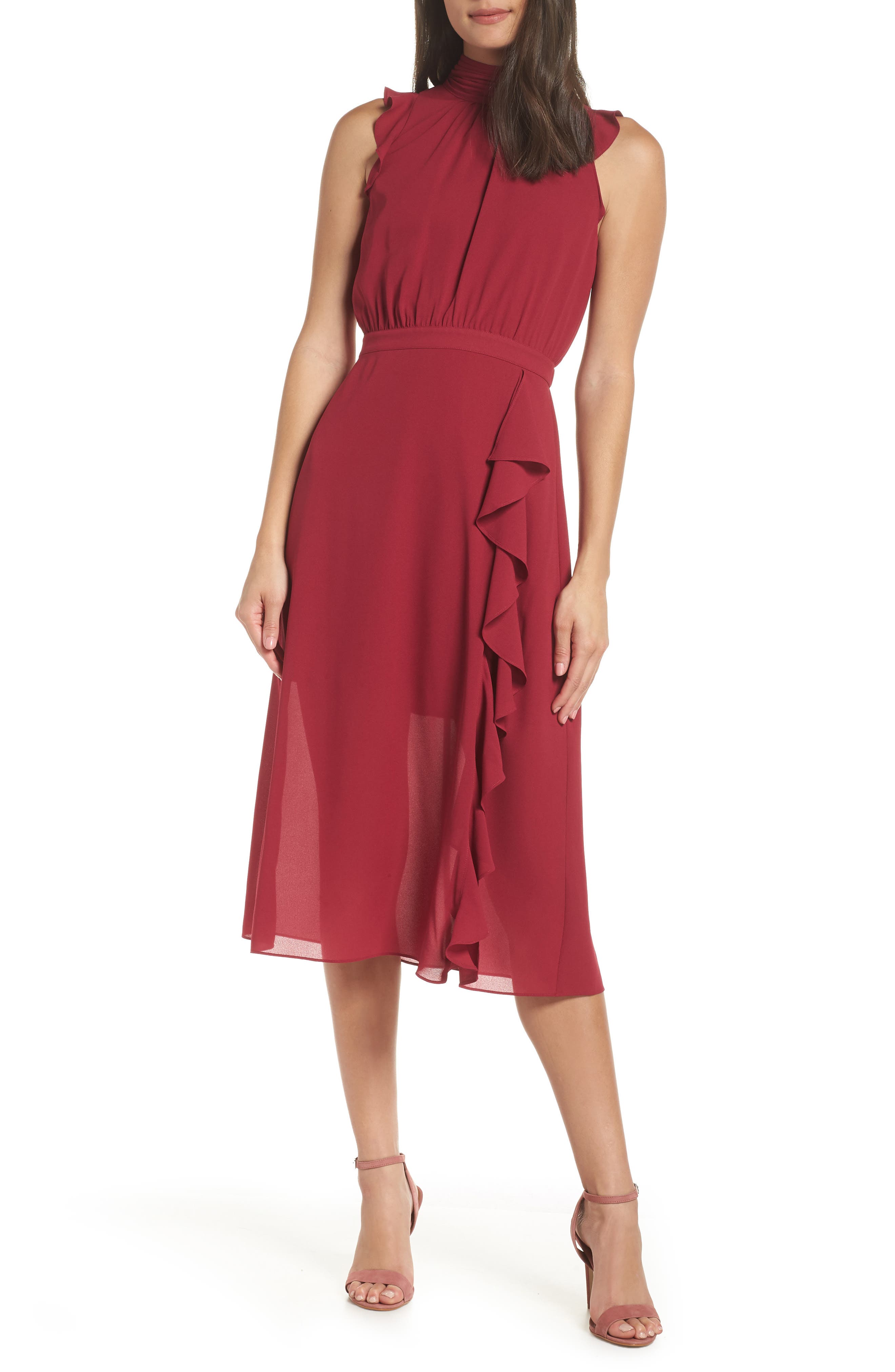 Ali & Jay Love Hangover Midi Dress, Burgundy