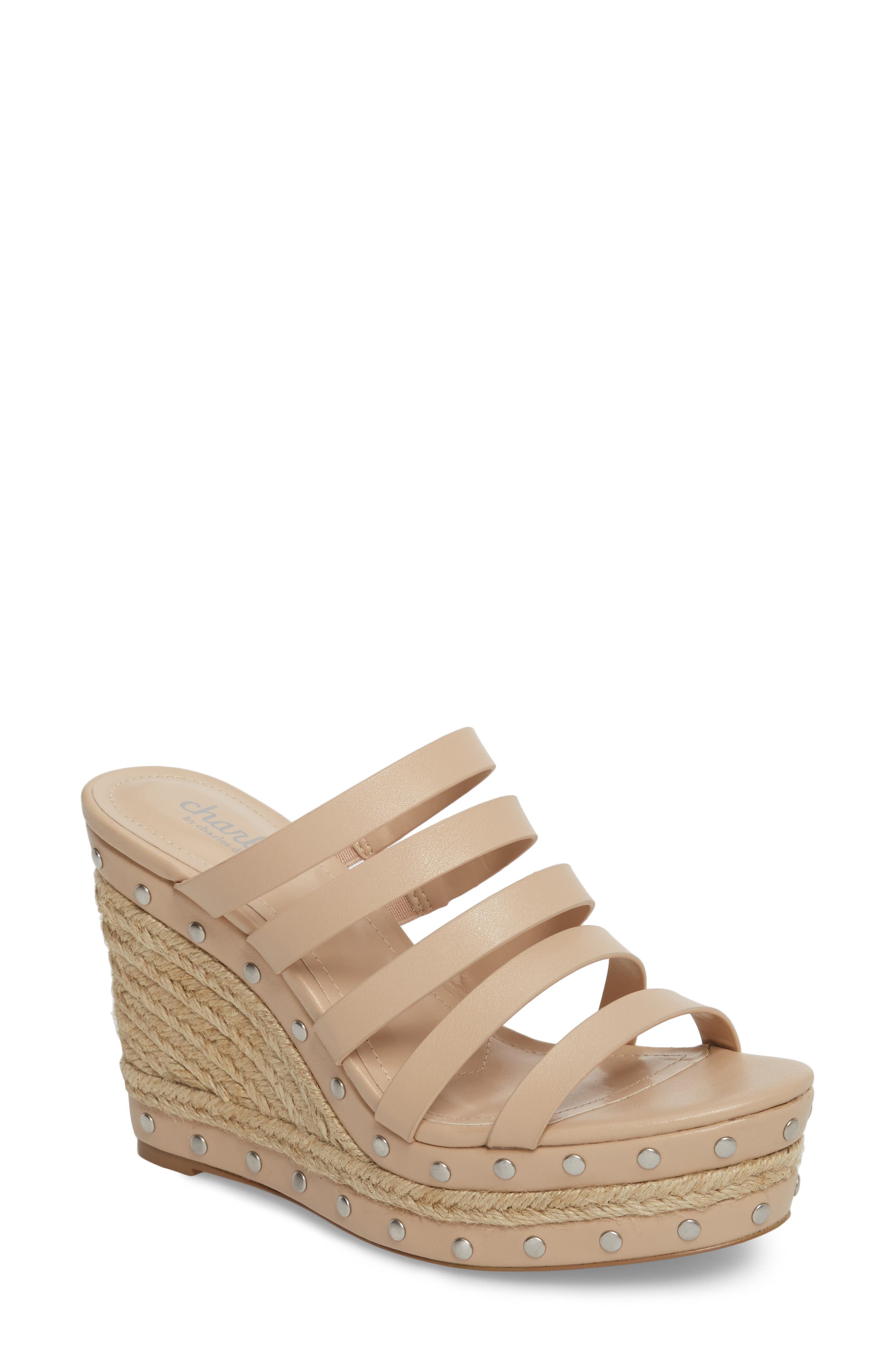 Charles By Charles David Loyal Wedge Sandal, Beige