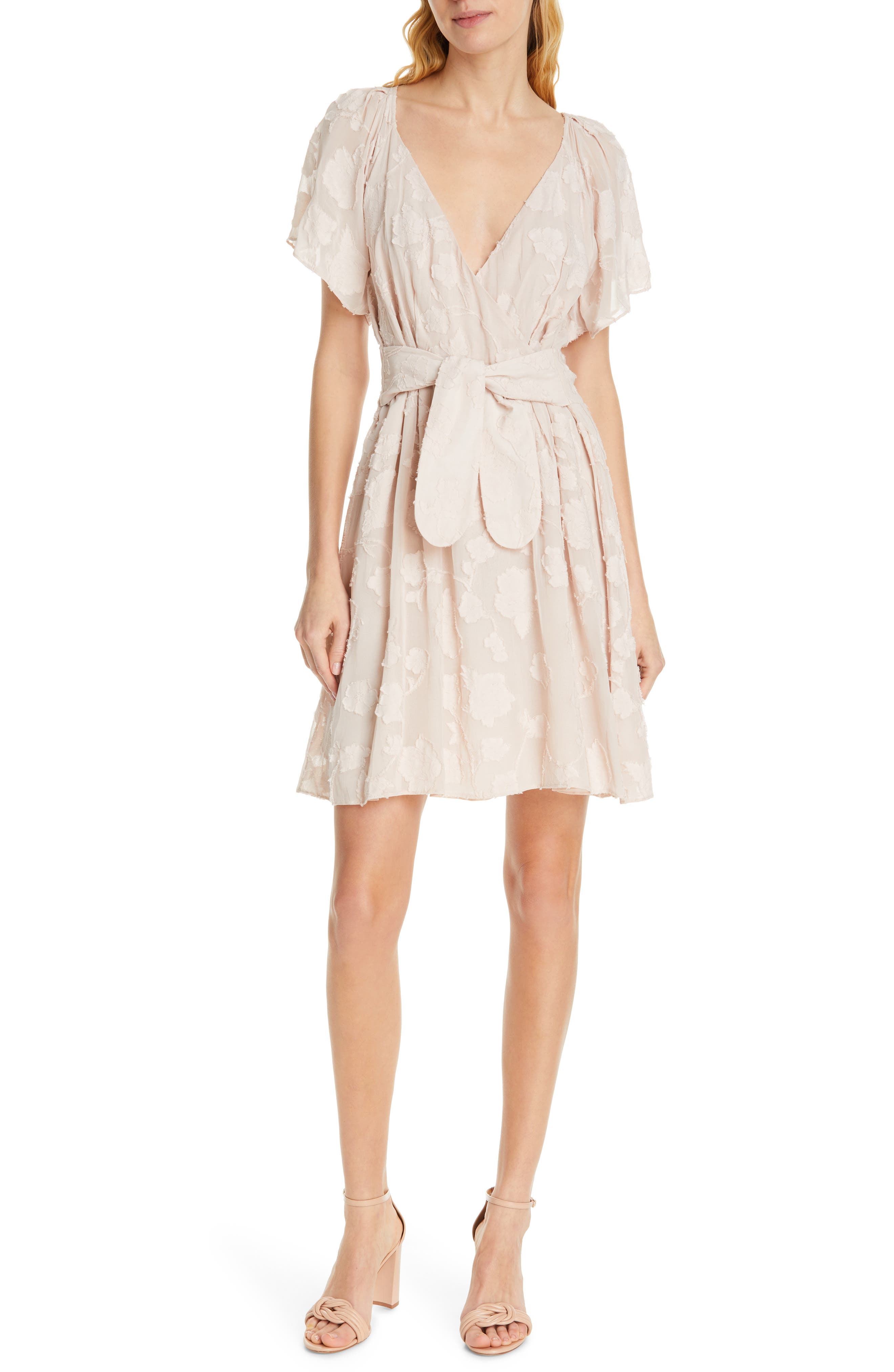 Joie Leighan Burnout Wrap Dress, Pink