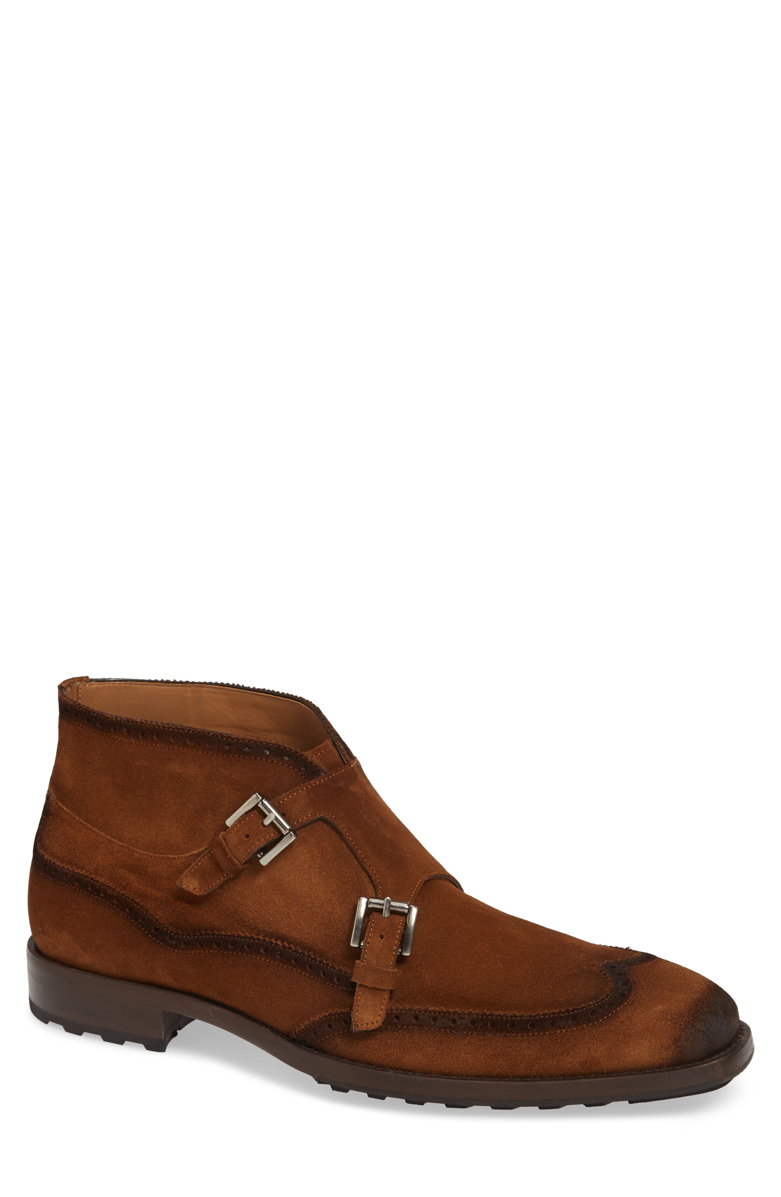 Mezlan Munoz Double Monk Strap Boot, Brown