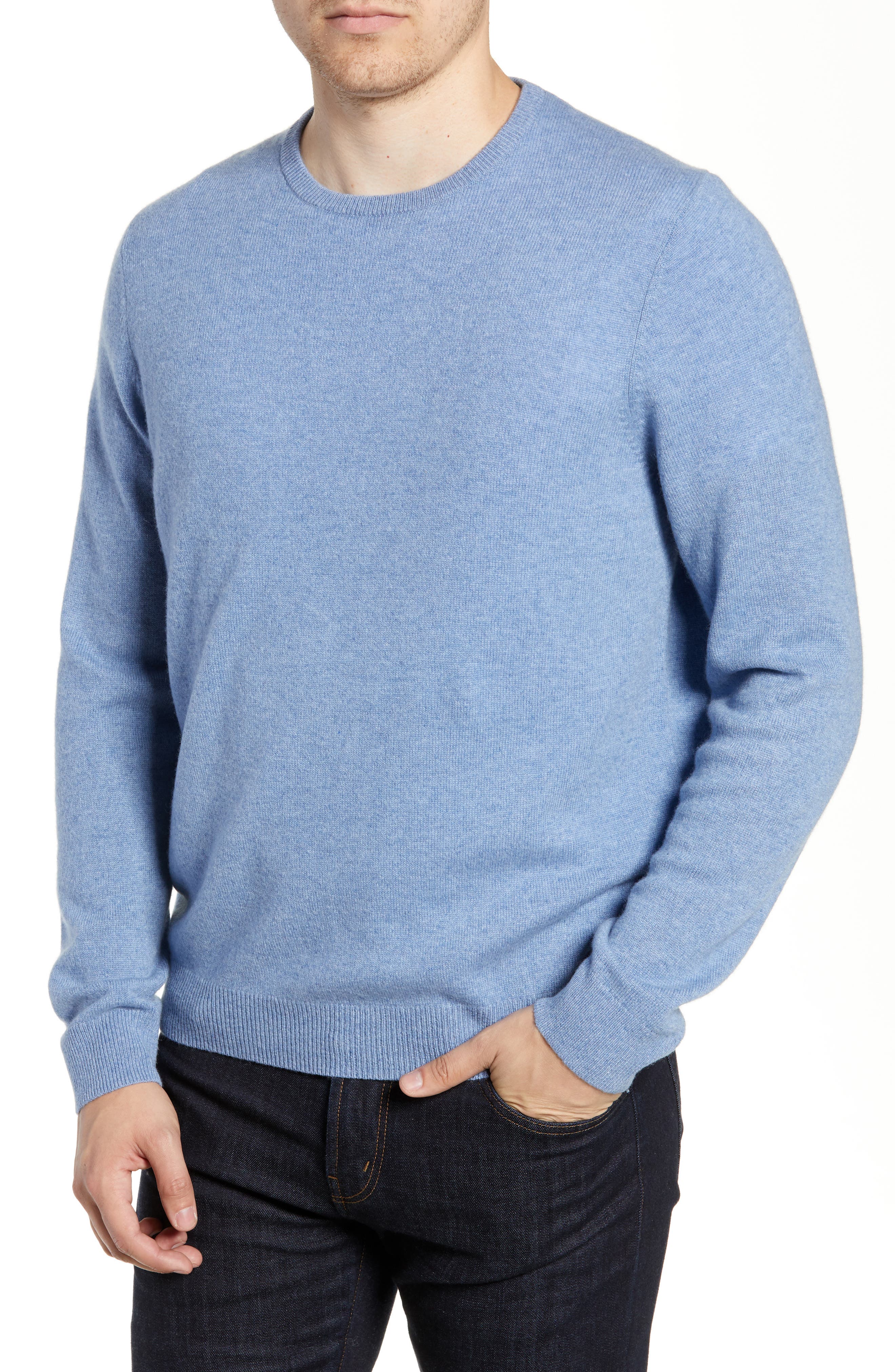Nordstrom Shop Cashmere Crewneck Sweater, Blue