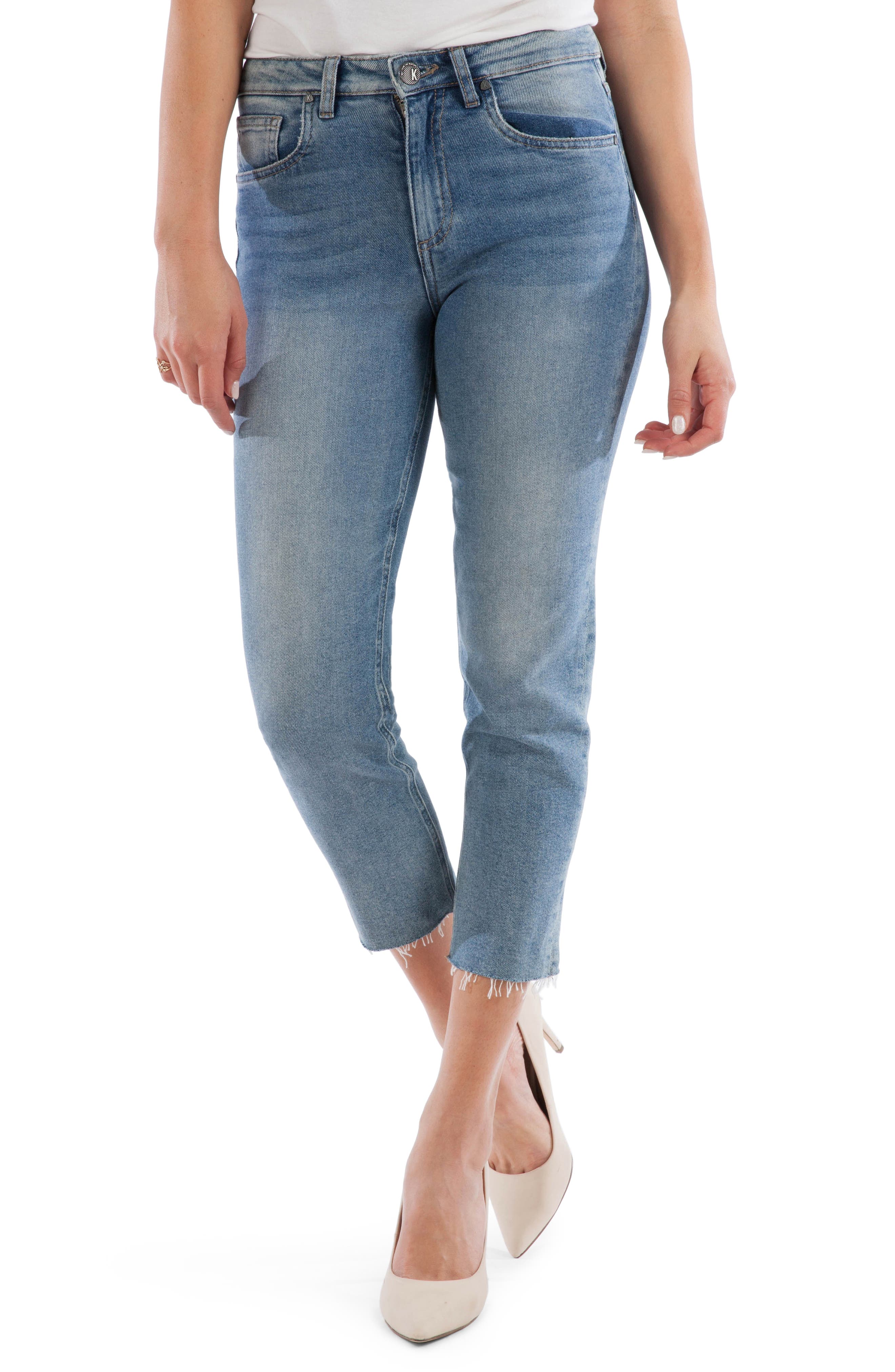 Kut From The Kloth Rachel Raw Hem Mom Jeans, Blue