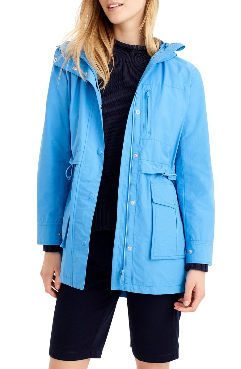 J.CREW Perfect Raincoat, Main, color, WATERCOLOR SKY