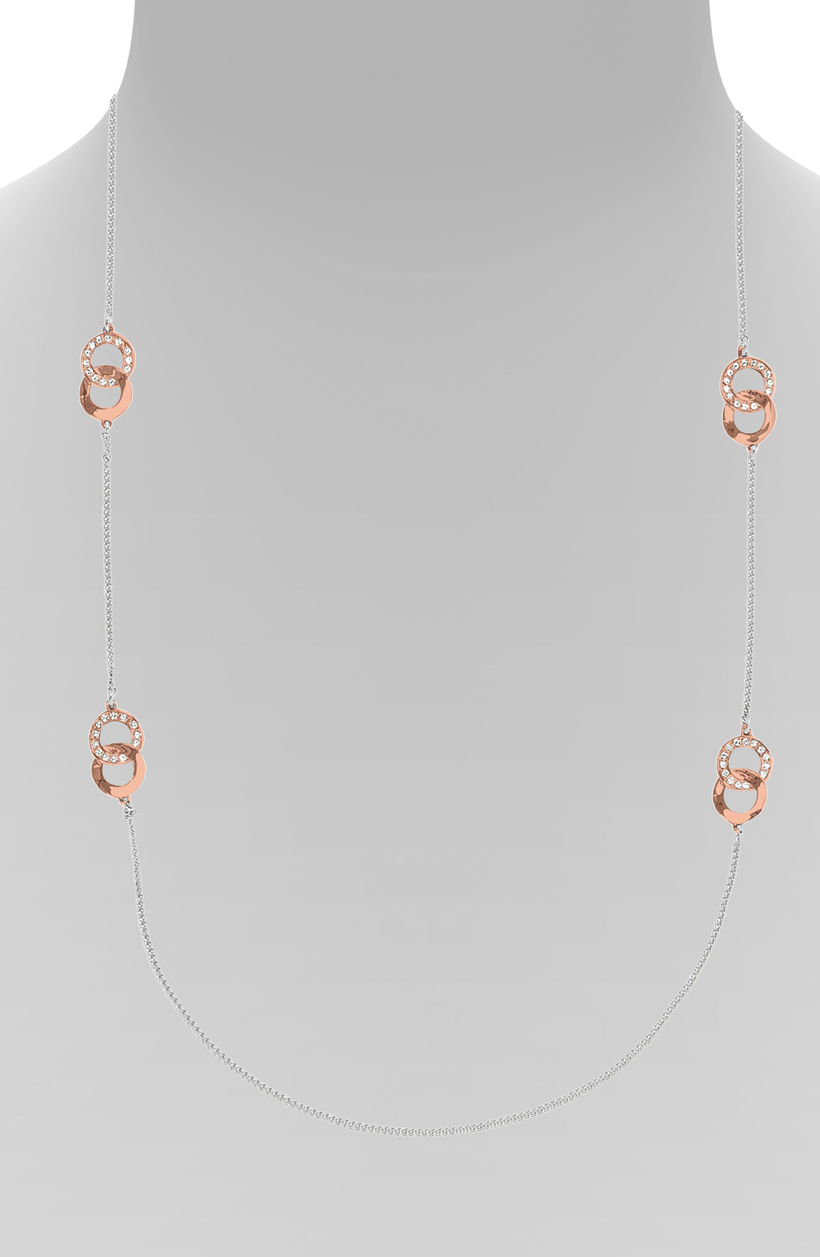 Adore Accessories INTERLOCKING RING LONG STATION NECKLACE