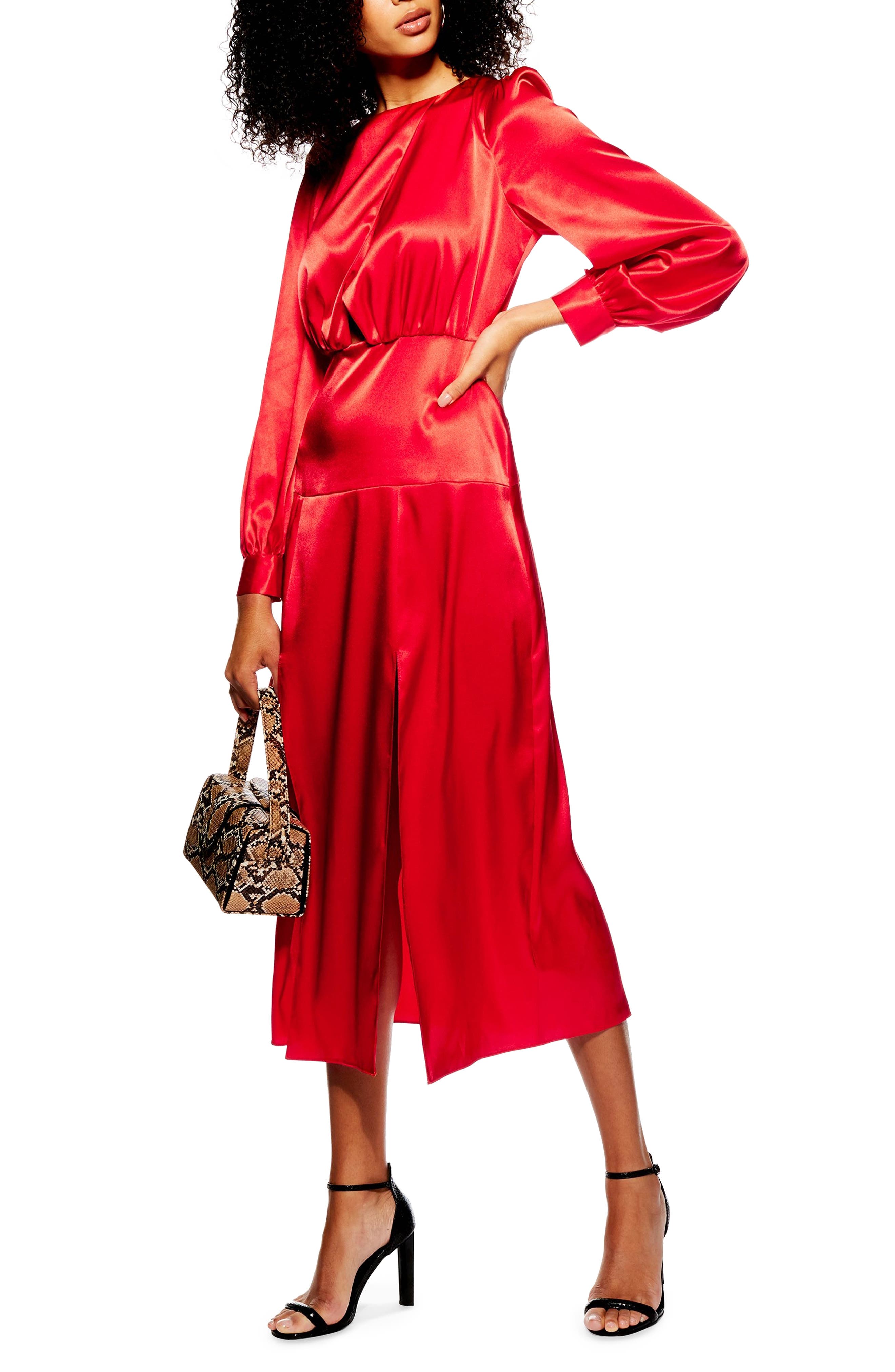 Topshop Cutout Midi Dress, US (fits like 0-2) - Red
