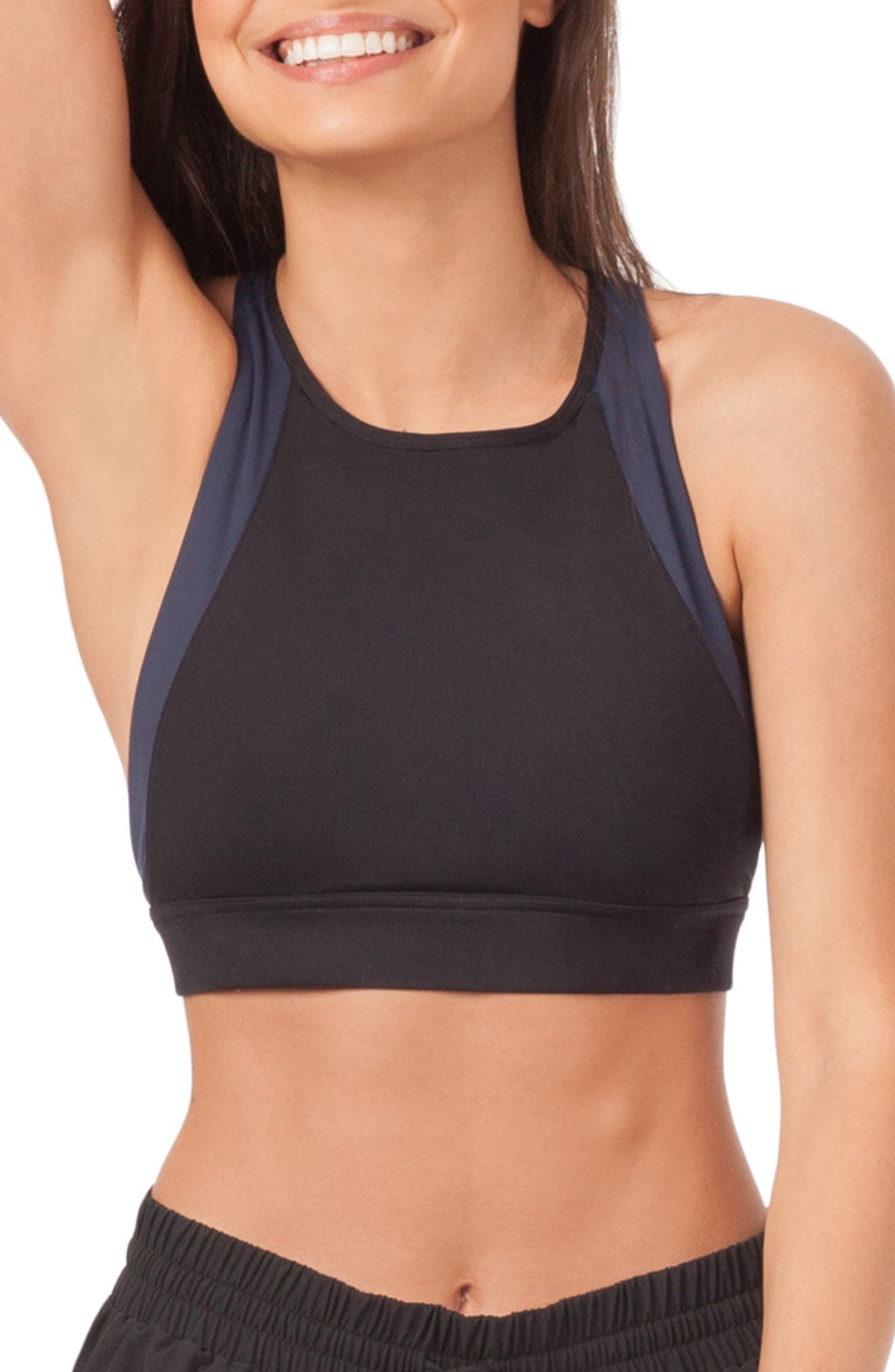 Lively The Active High Neck Cross Back Sports Bralette, Blue