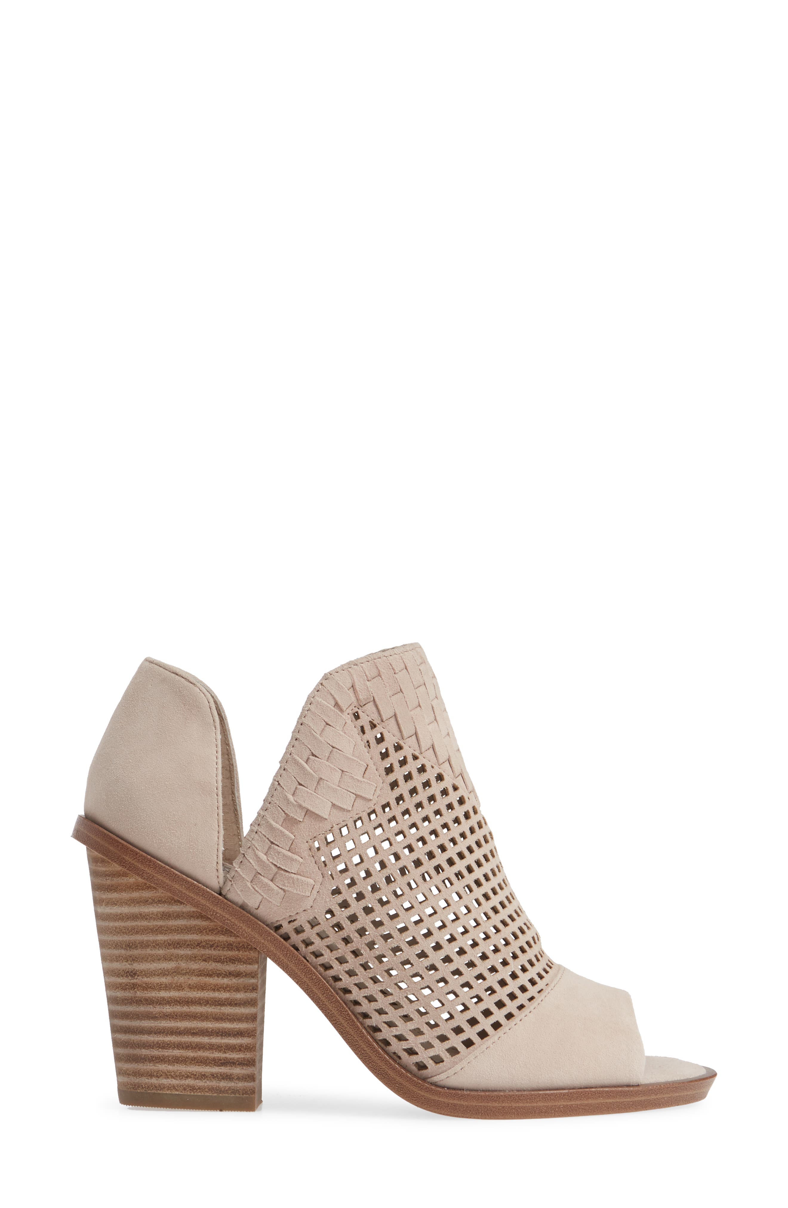 vince camuto fritzey perforated peep toe bootie