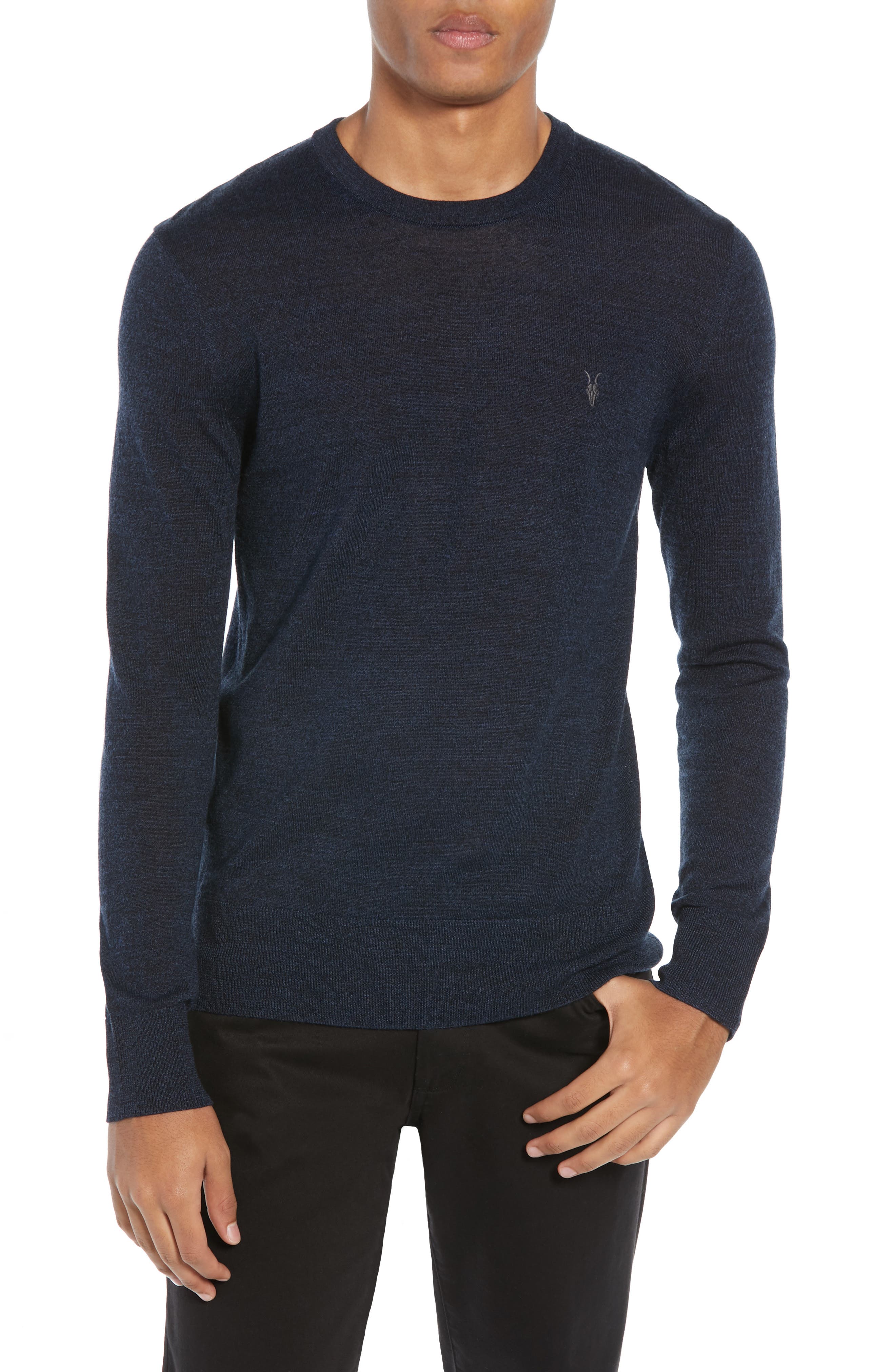 Allsaints Mode Slim Fit Merino Wool Sweater, Blue