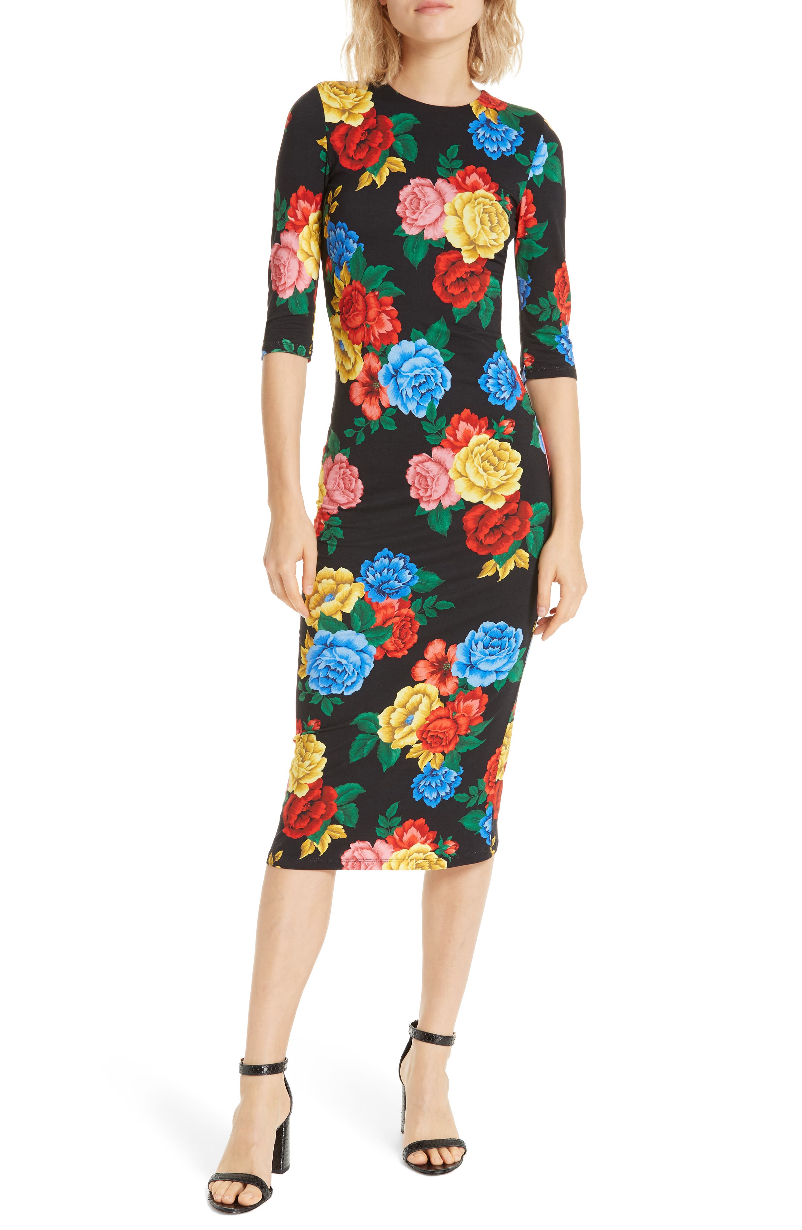 Alice + Olivia Delora Fitted Midi Dress