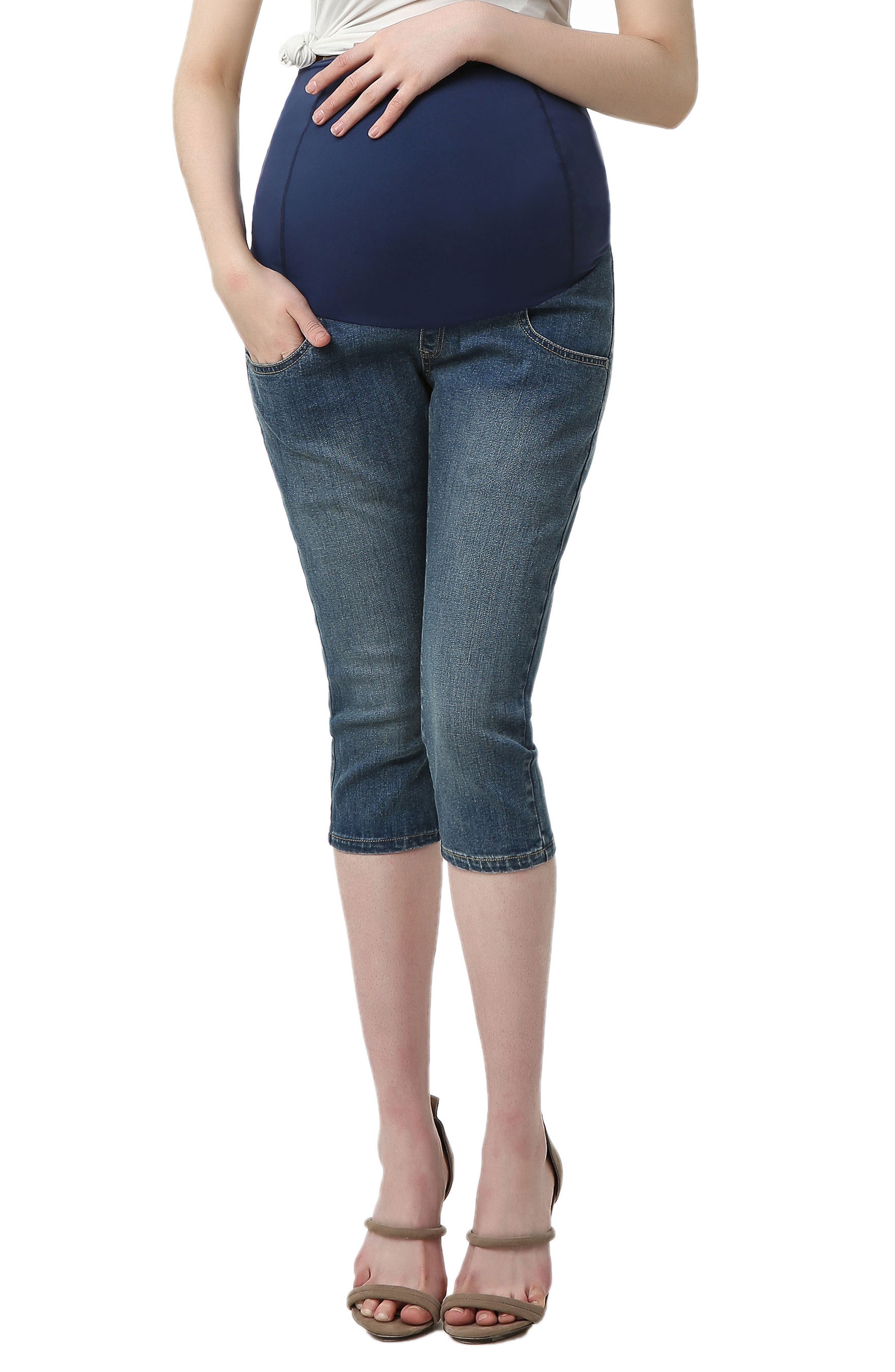 Kimi And Kai Courtney Capri Maternity Skinny Jeans, Blue