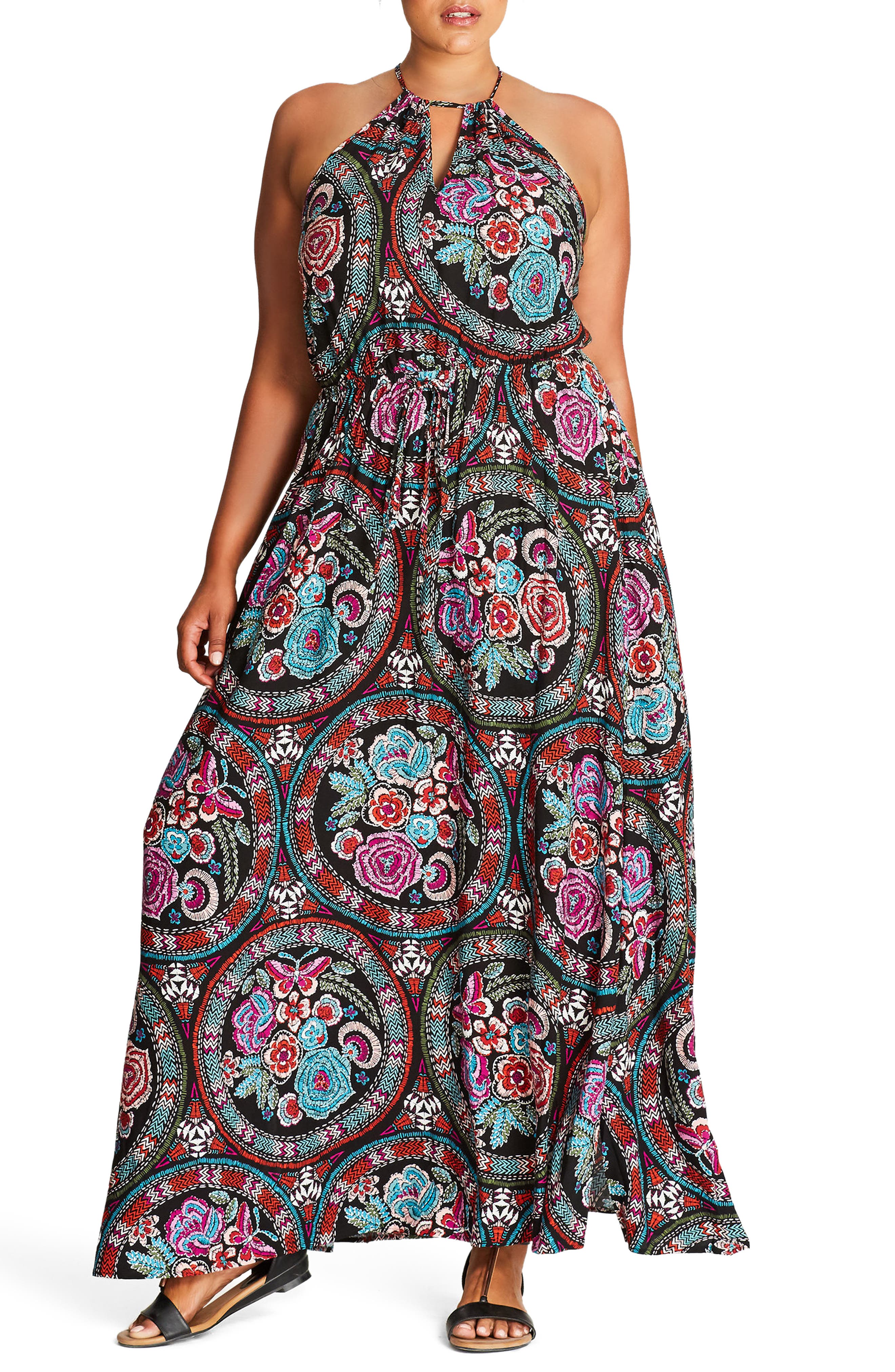 Plus Size City Chic Folklore Maxi Dress