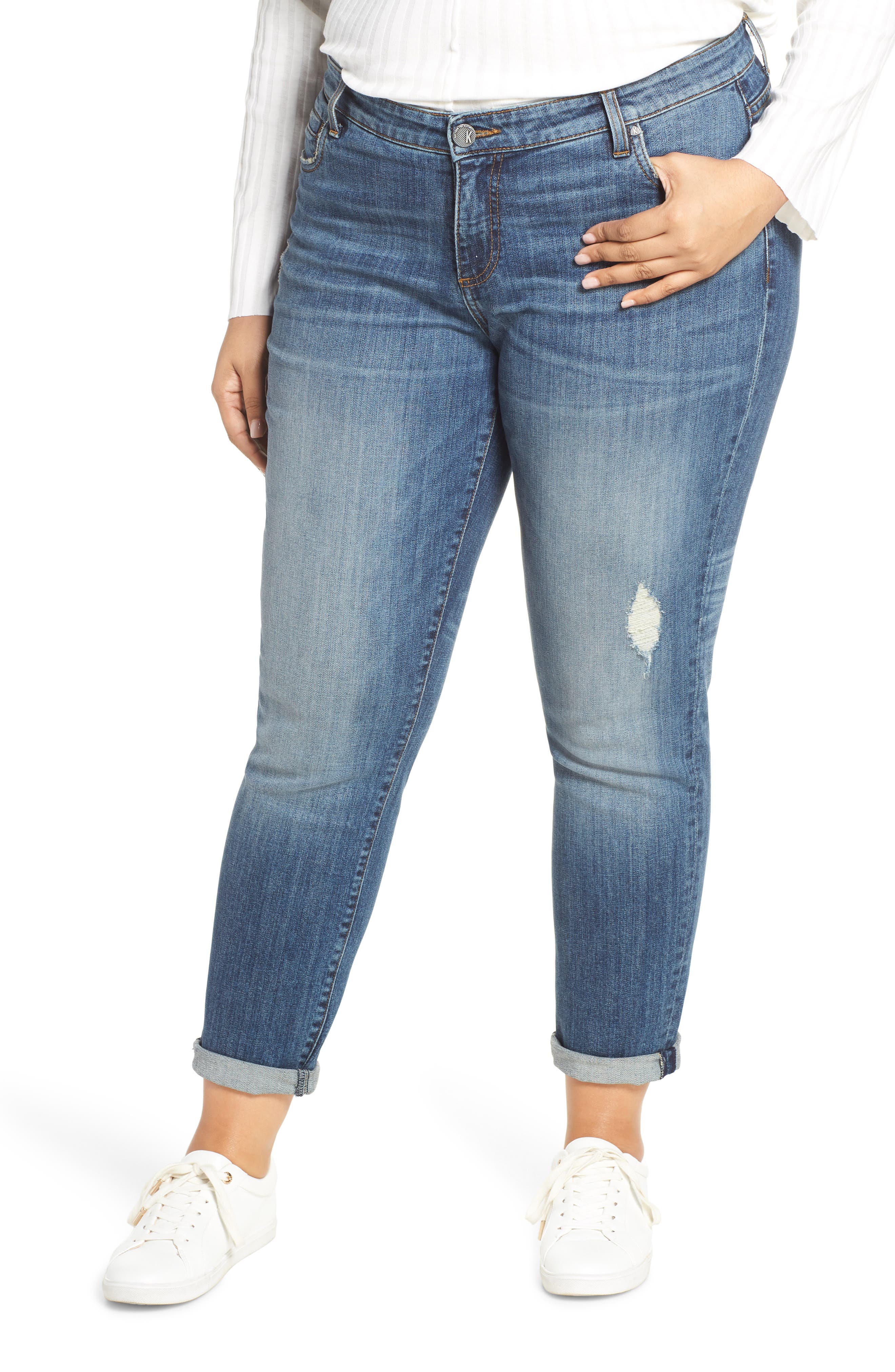 Plus Size Kut From The Kloth Catherine Slim Boyfriend Jeans, Blue