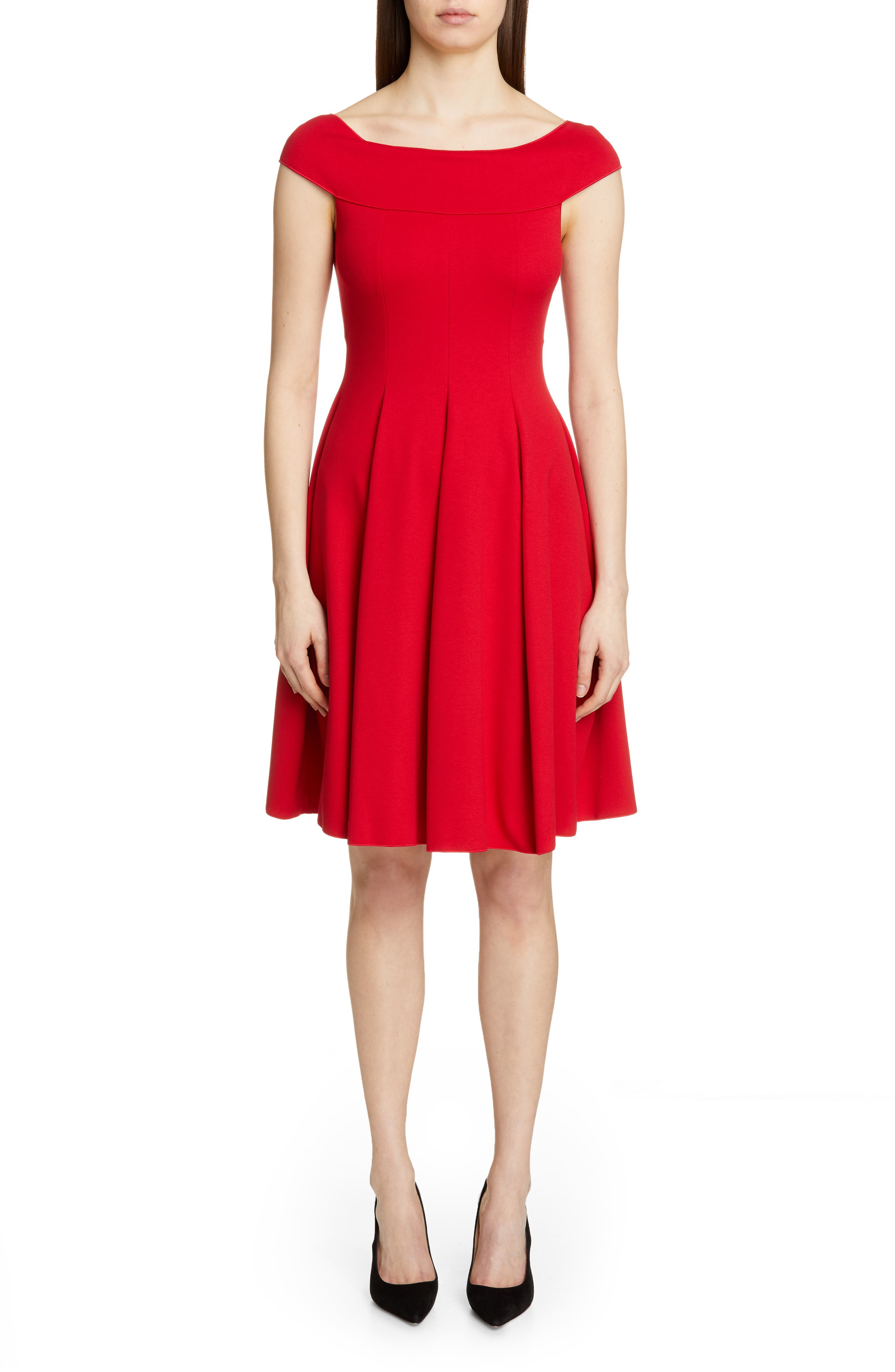Emporio Armani Off The Shoulder A-Line Dress, US / 42 IT - Red