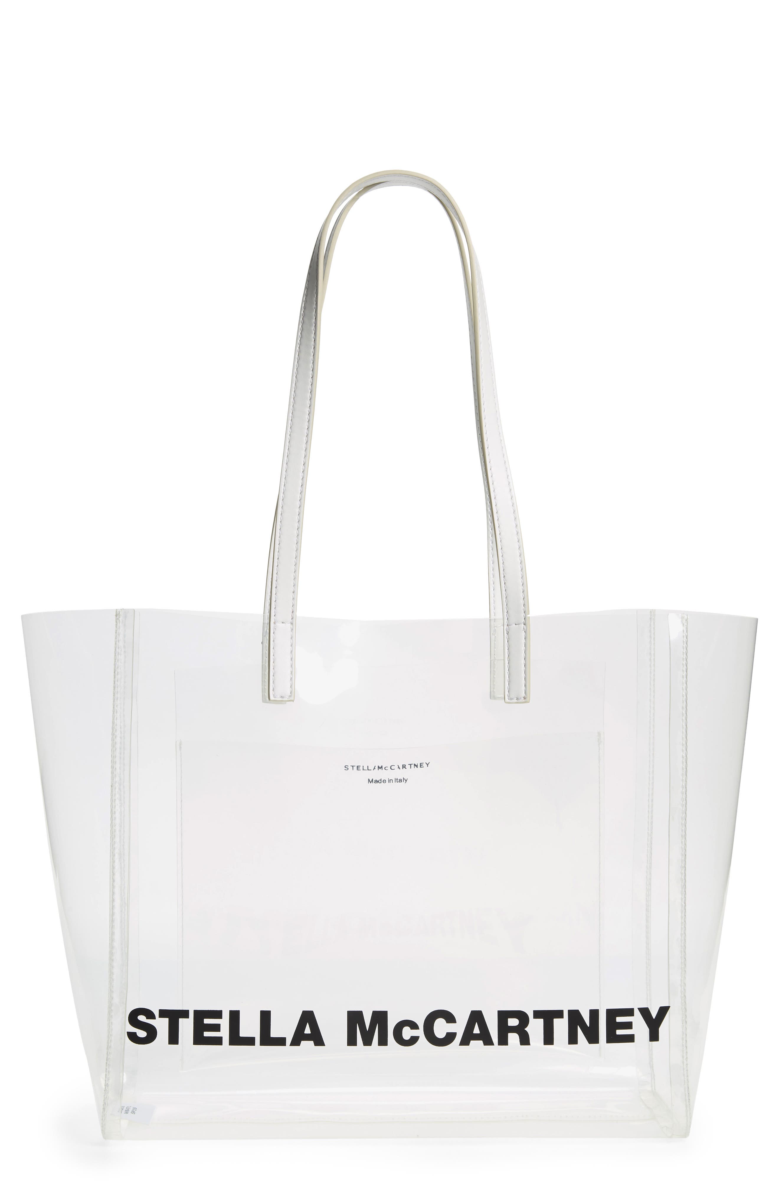 Stella Mccartney Clear Logo Tote - White