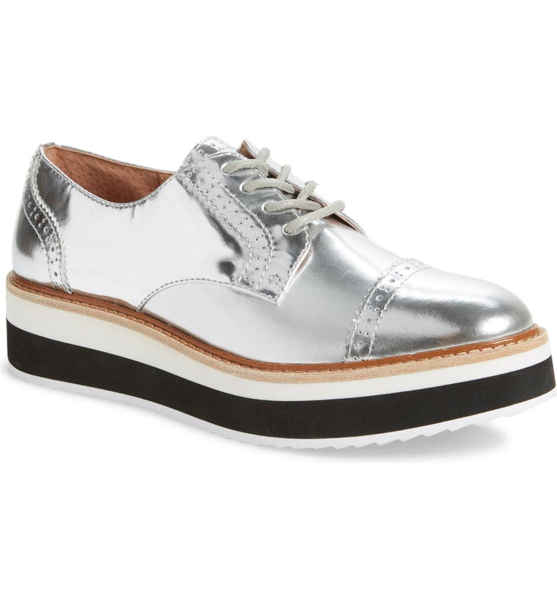 x Atlantic-Pacific The Flatform Derby, Main, color, SILVER LEATHER