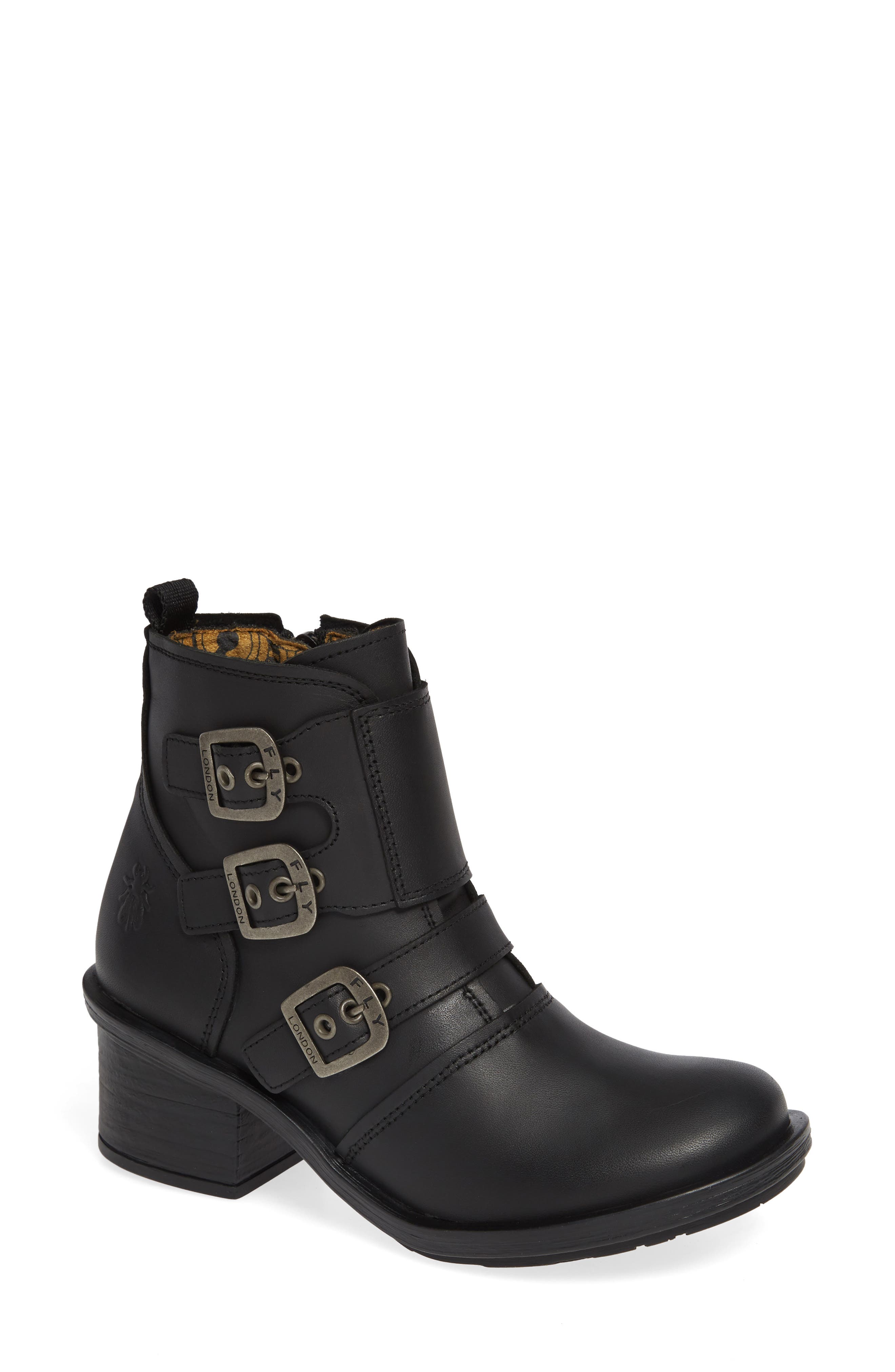 Fly London Crip Buckle Boot, Black