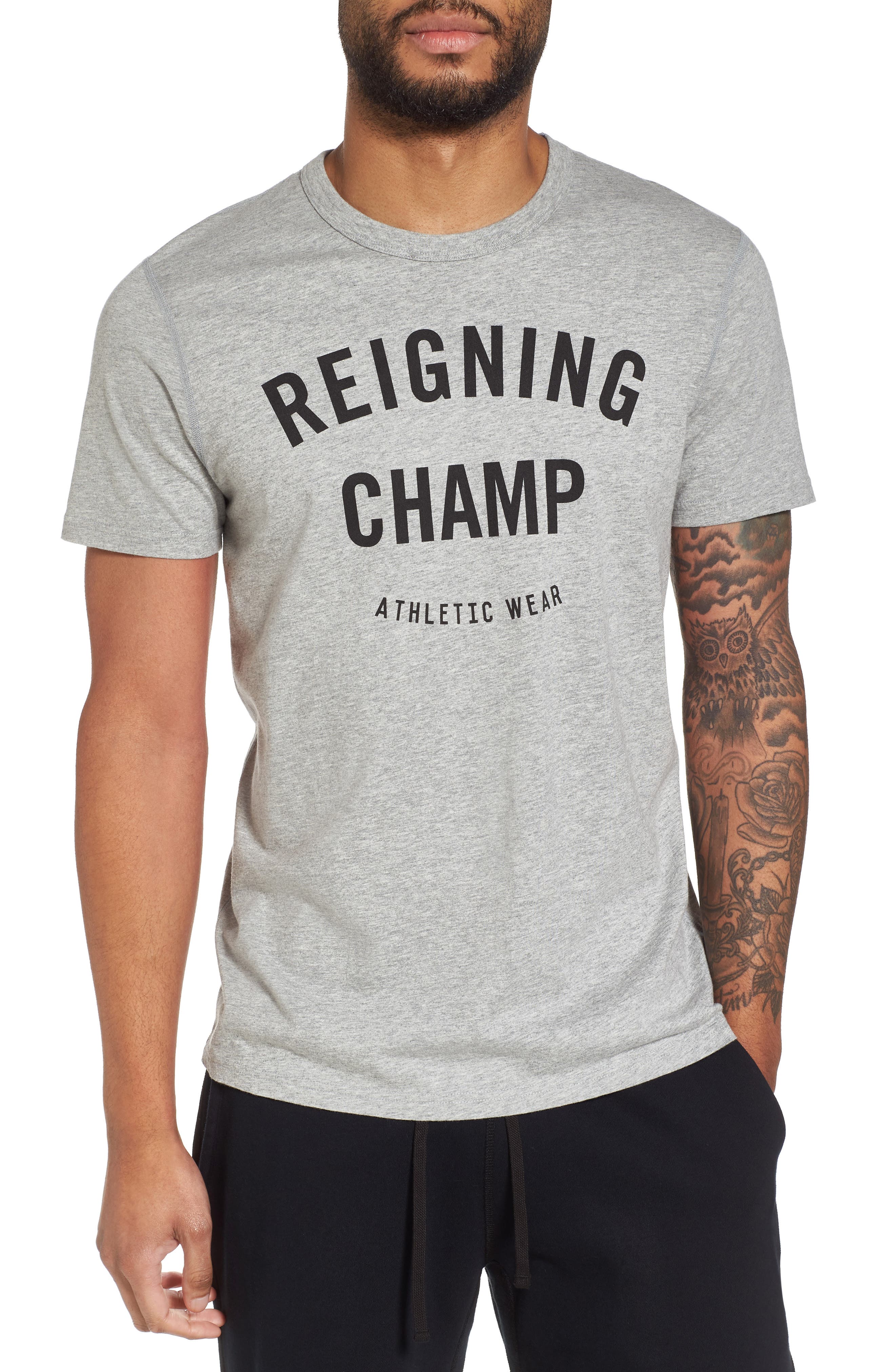 Reigning Champ Gym Logo T-Shirt, Grey