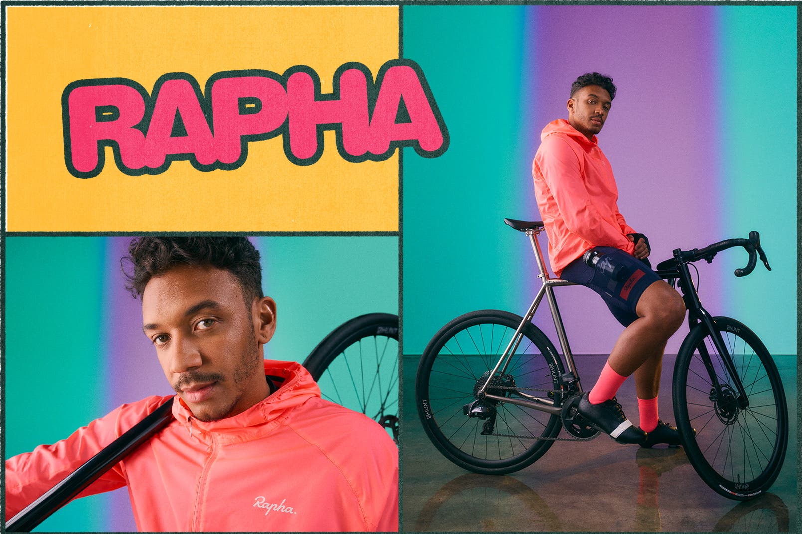 Man in Rapha cycling gear.