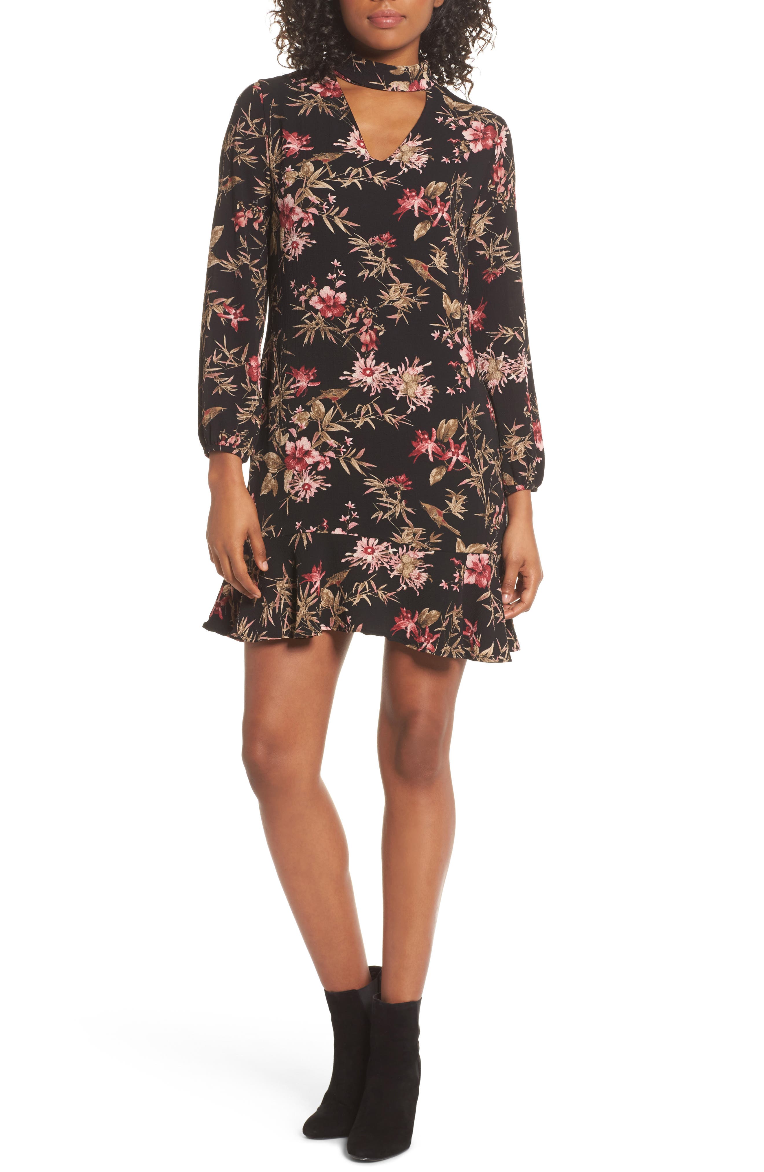 Fraiche By J Choker Trapeze Dress, Red