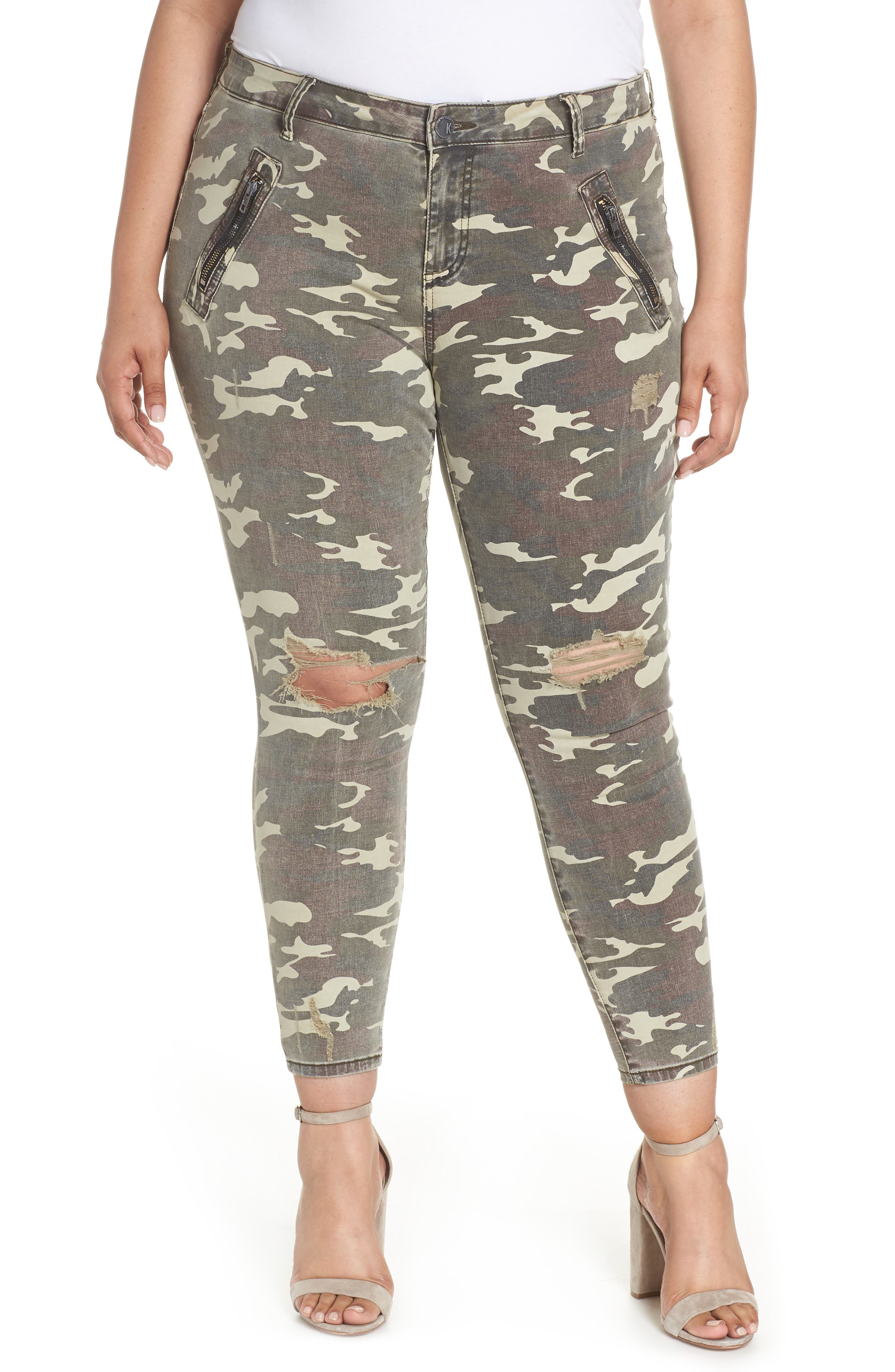 Plus Size Kut From The Kloth Connie High Waist Ankle Skinny Jeans, Green