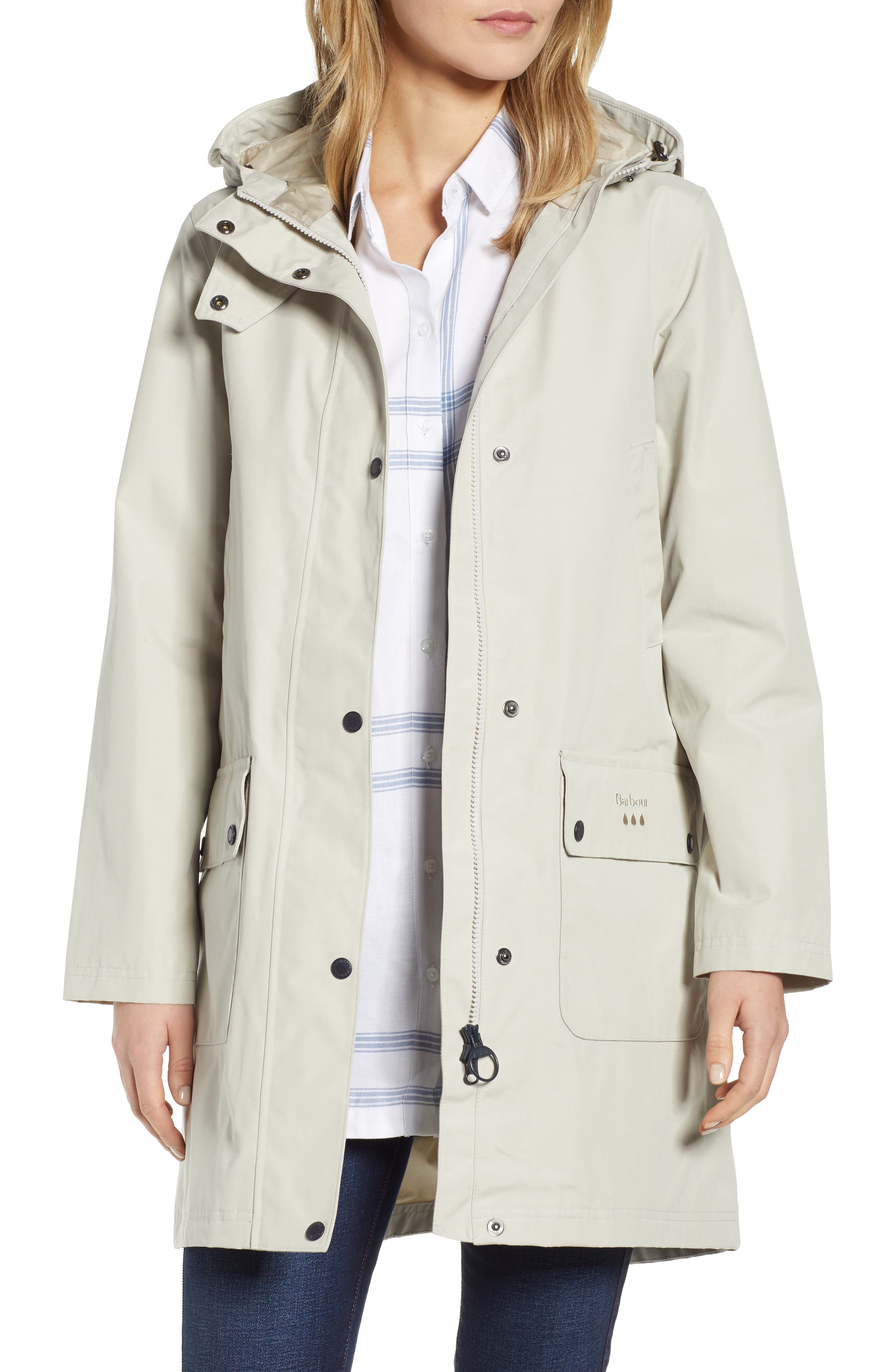 Barbour Barogram Waterproof Hooded Jacket, US / 8 UK - Grey