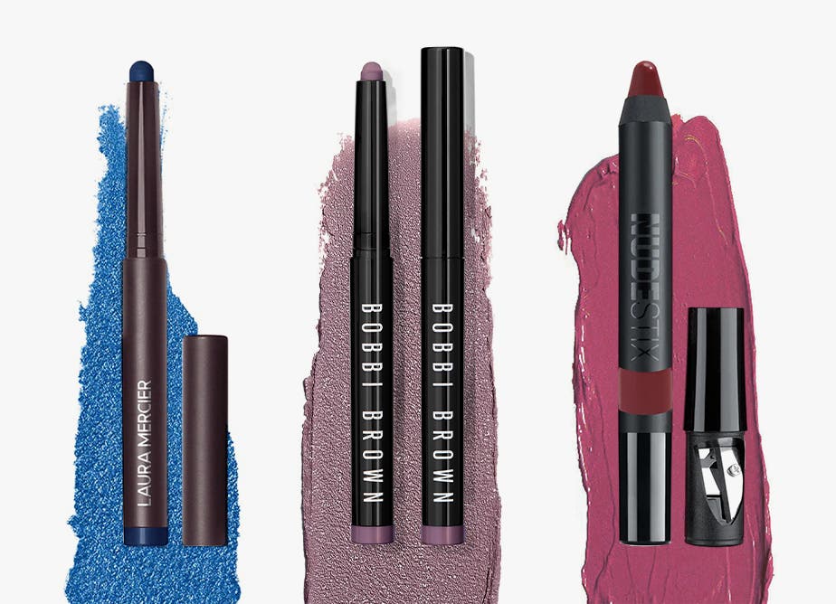 Laura Mercier Caviar Stick Eyeshadow, Bobbi Brown Long-Wear Cream Eyeshadow Stick and NUDESTIX Gel Color Lip & Cheek Balm.