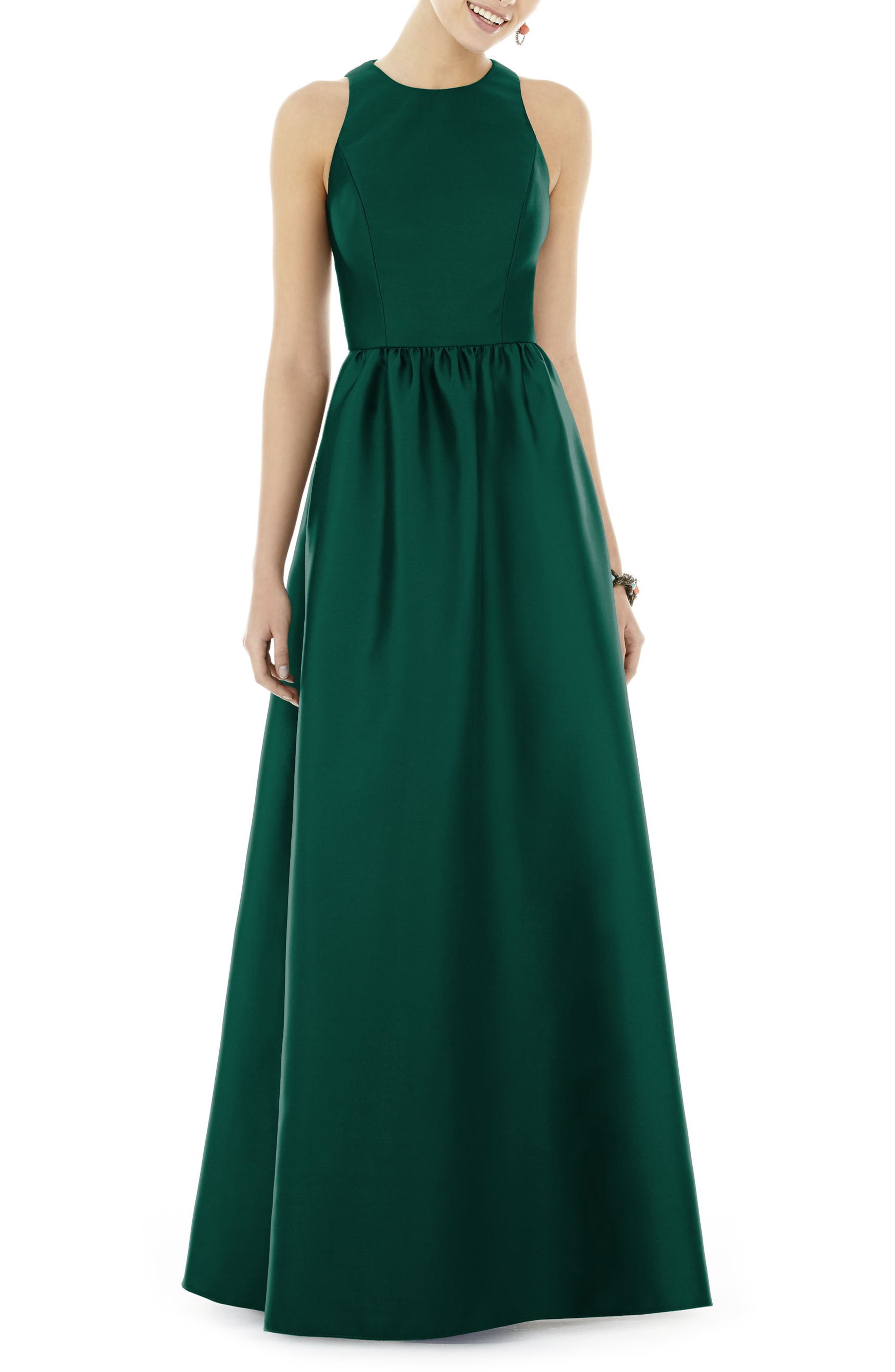 Alfred Sung Sateen Gown, Green