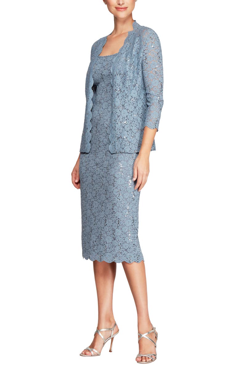 Alex Evenings Sequined Lace Sheath Dress with Jacket | Nordstrom