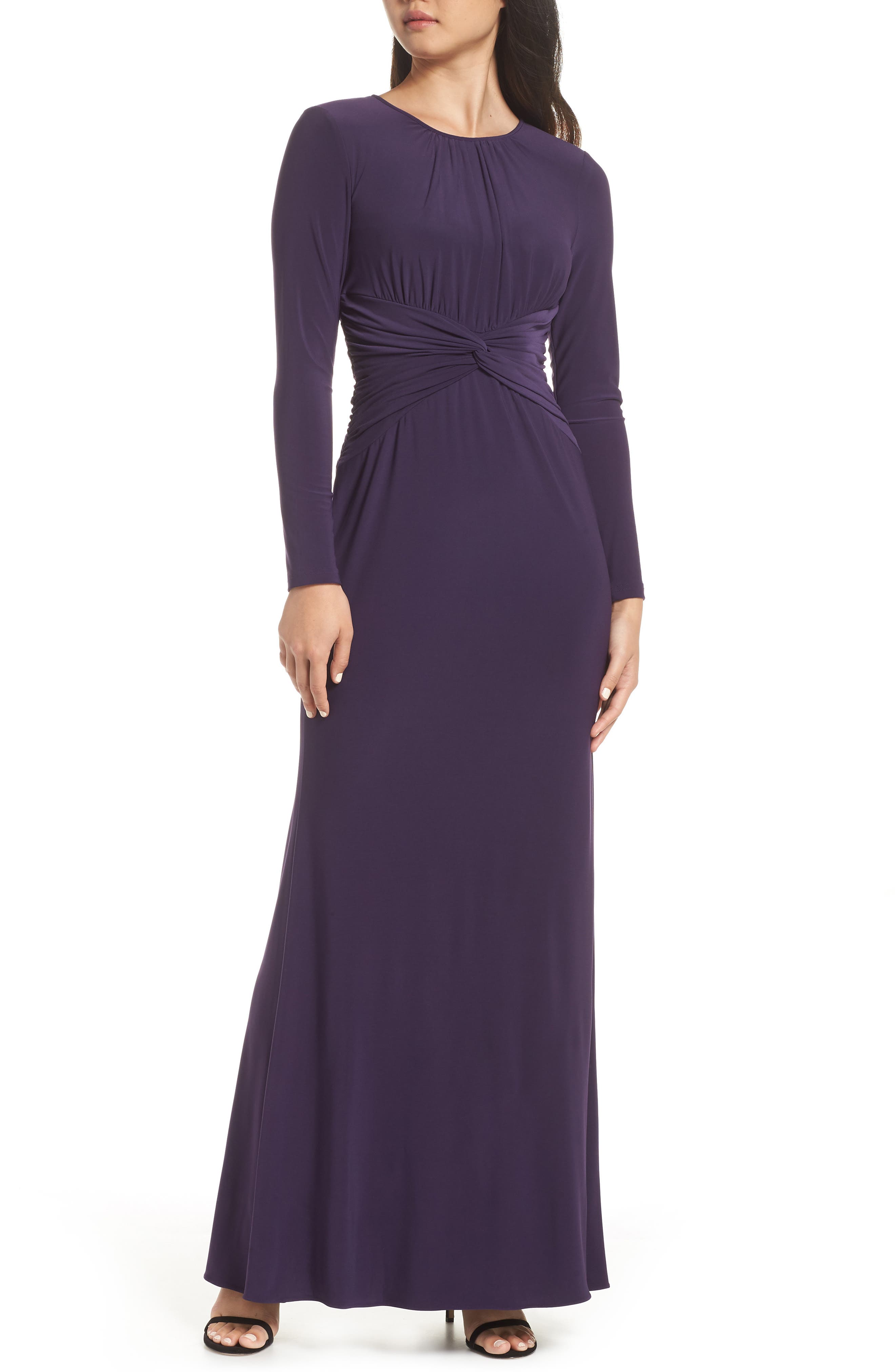 Adrianna Papell Twist Waist Knit Dress, Purple