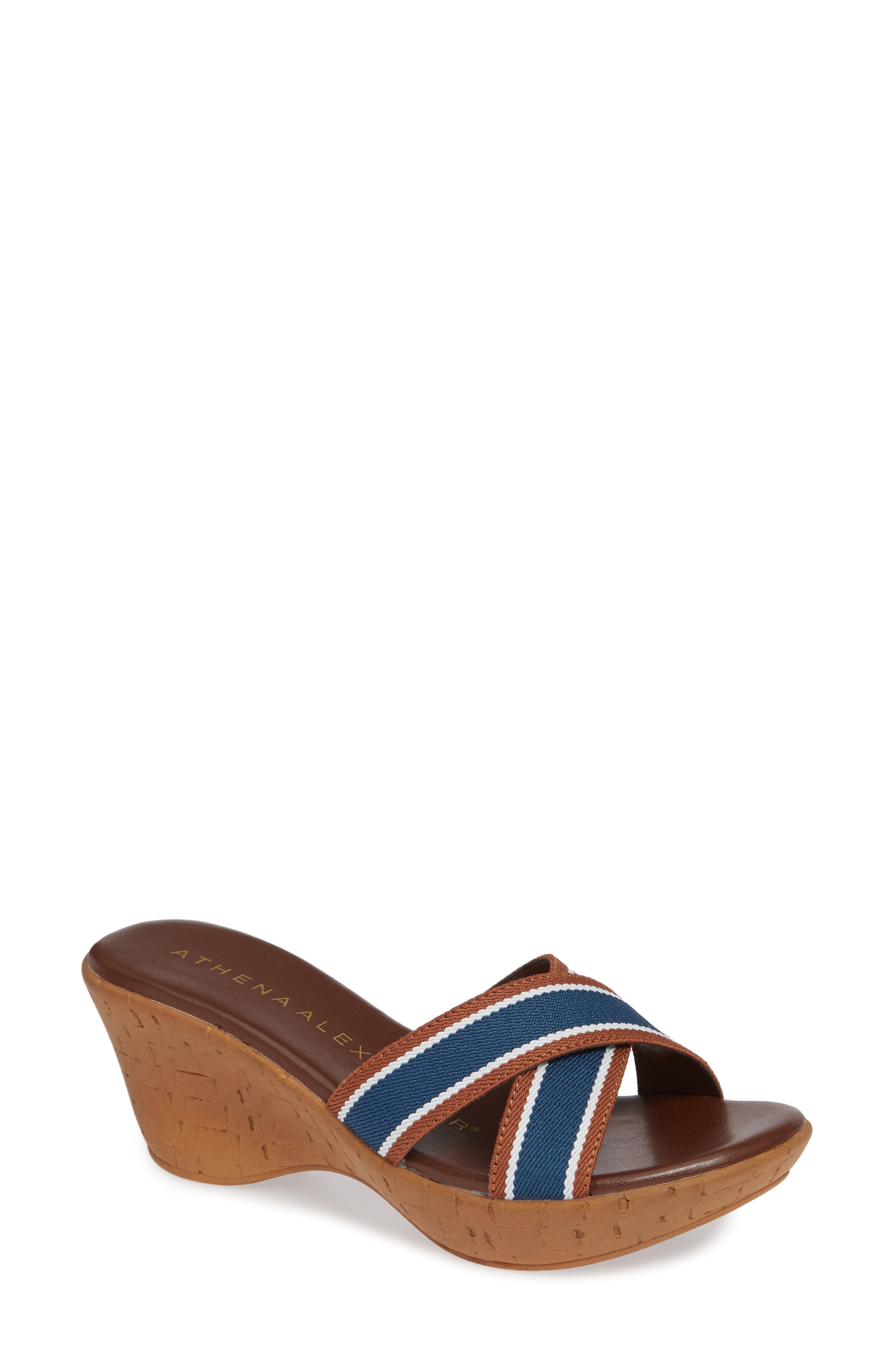 Athena Alexander Seymour Wedge Slide Sandal, Brown
