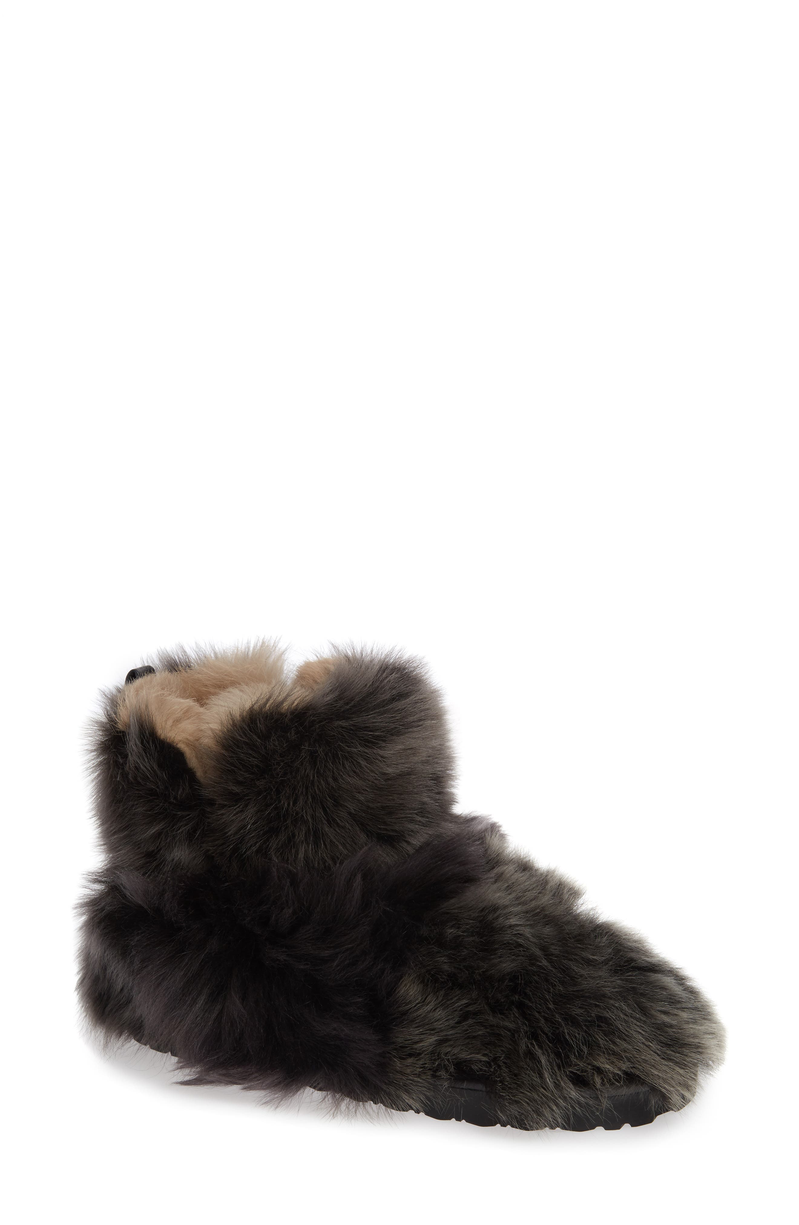 Stuart Weitzman Janica Genuine Shearling Bootie- Black