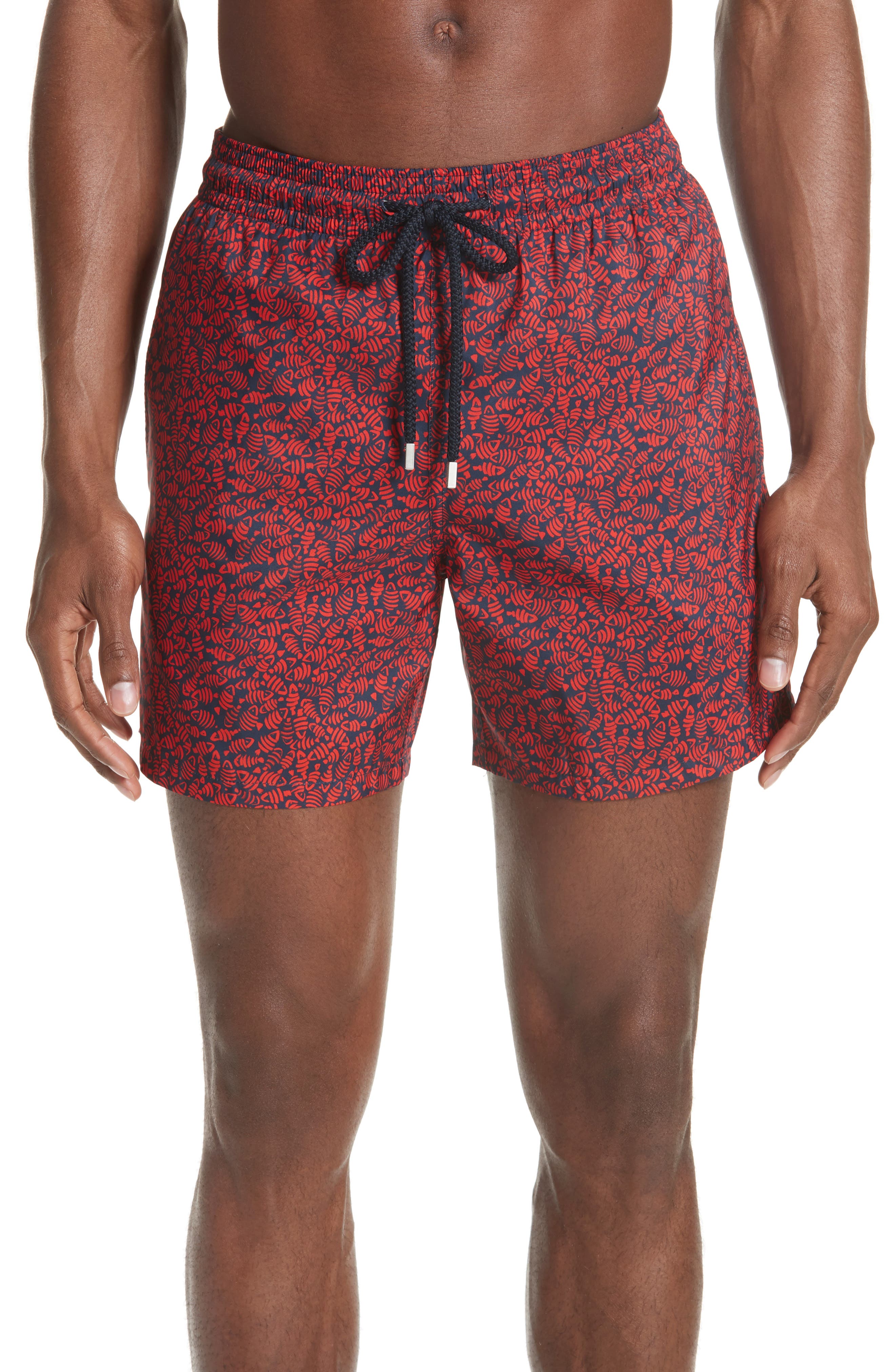 Vilebrequin Mini Fishes Print Swim Trunks, Blue