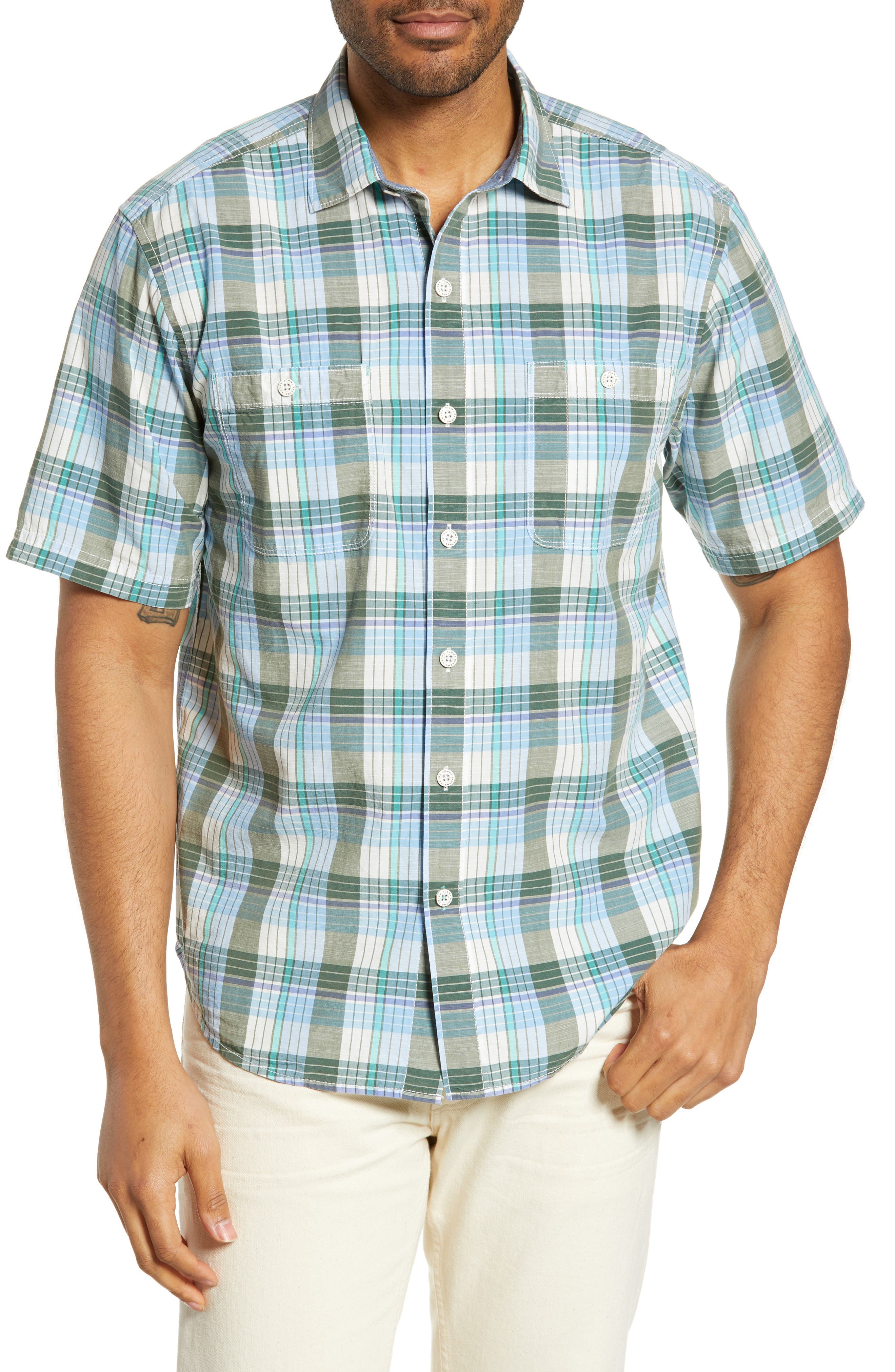 Tommy Bahama Mai Tai Classic Fit Plaid Sport Shirt, Green