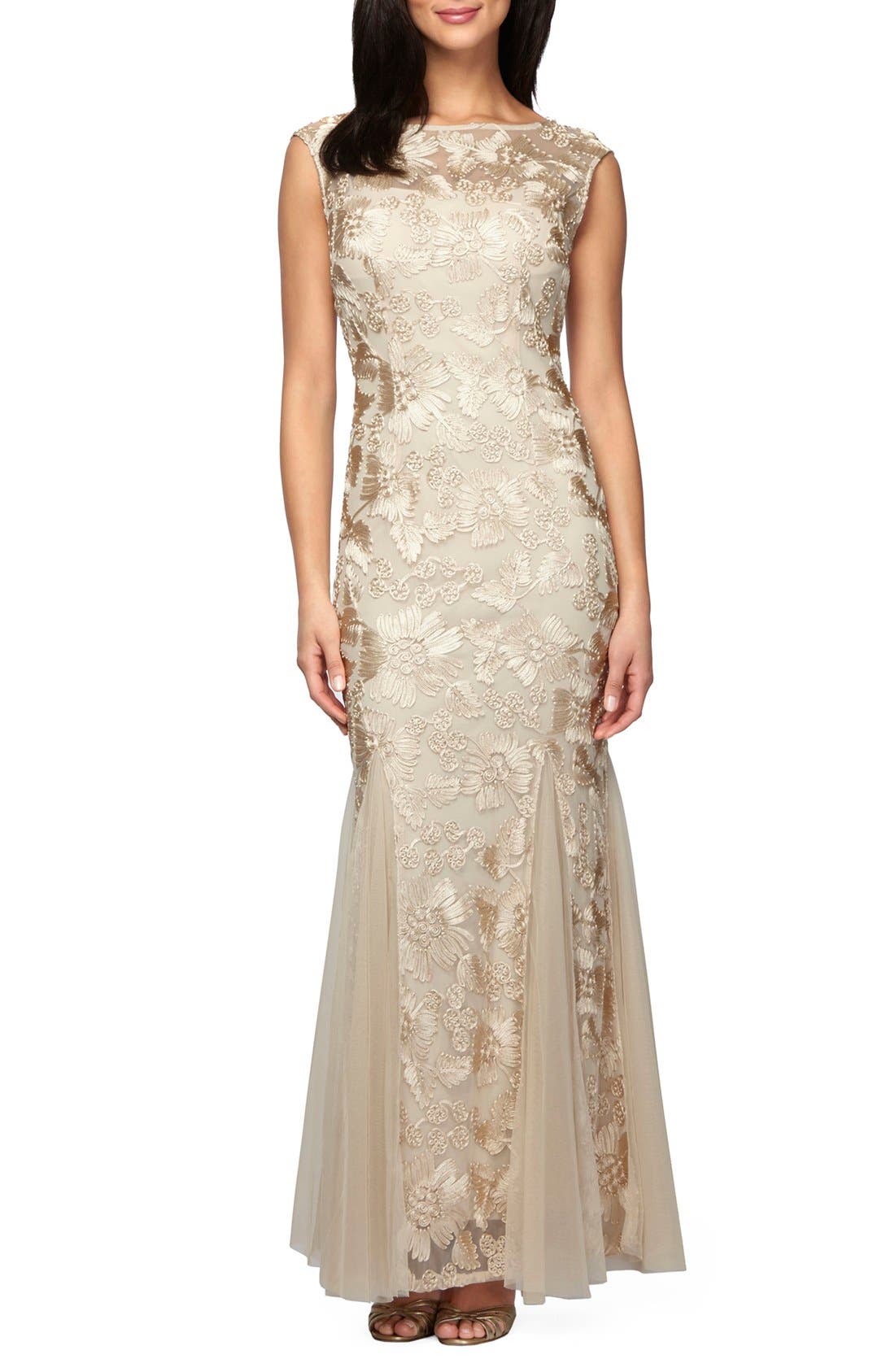 Alex Evenings Tulle Mermaid Gown