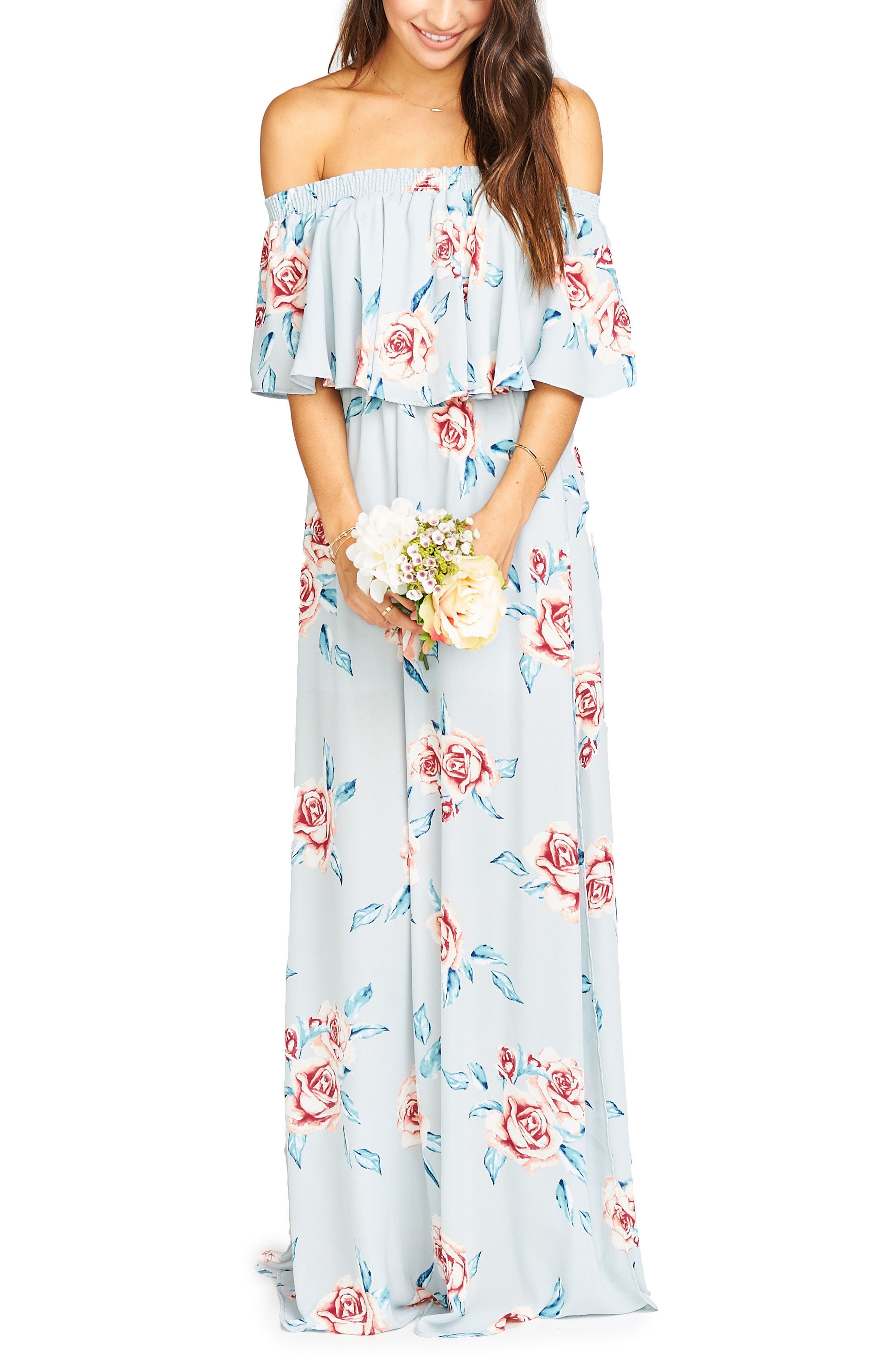 Show Me Your Mumu Hacienda Convertible Gown, Blue
