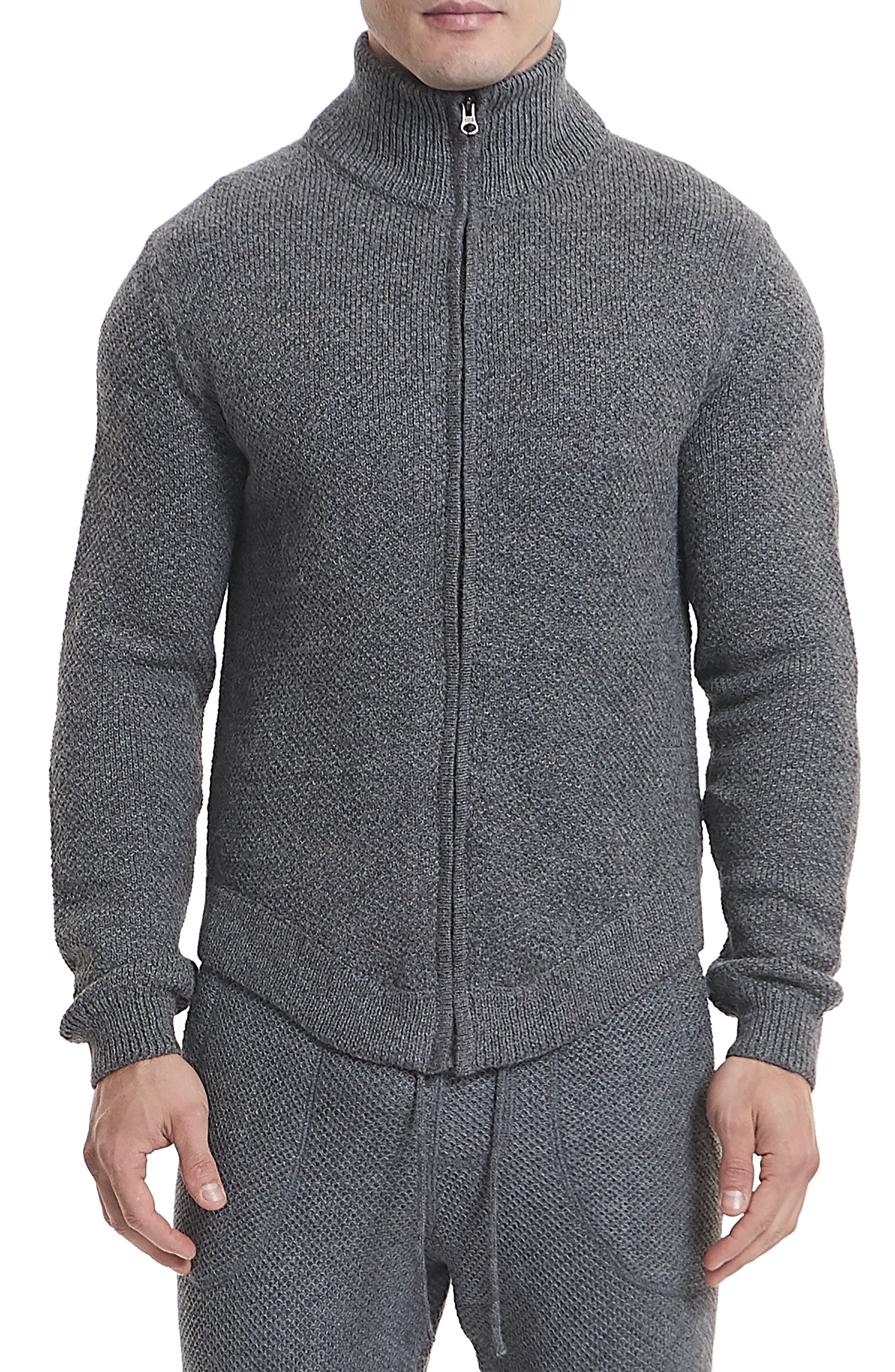 Goodlife Slim Fit Zip Cardigan, Grey