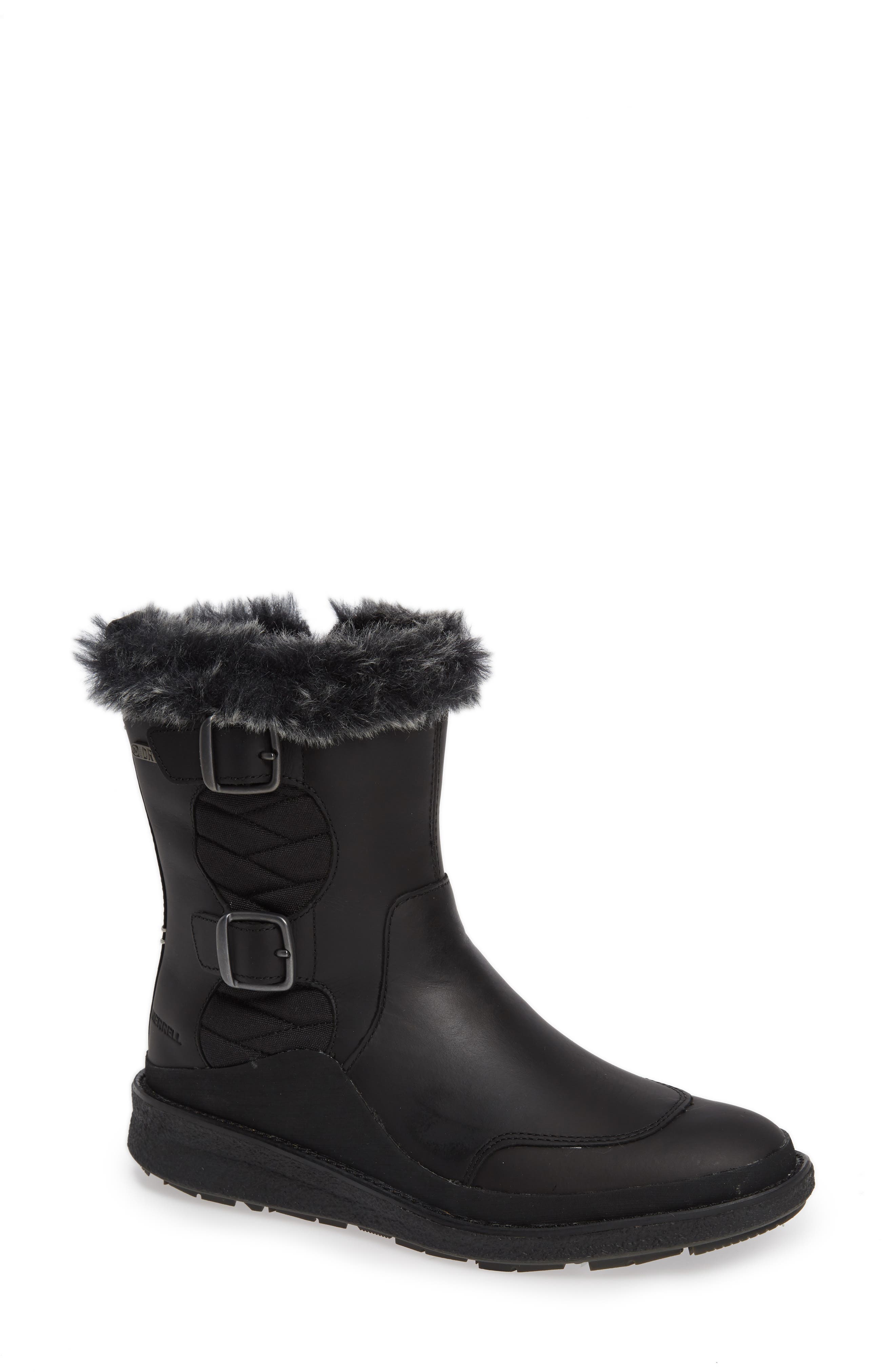Merrell Tremblant Ezra Zip Waterproof Ice+ Bootie, Black