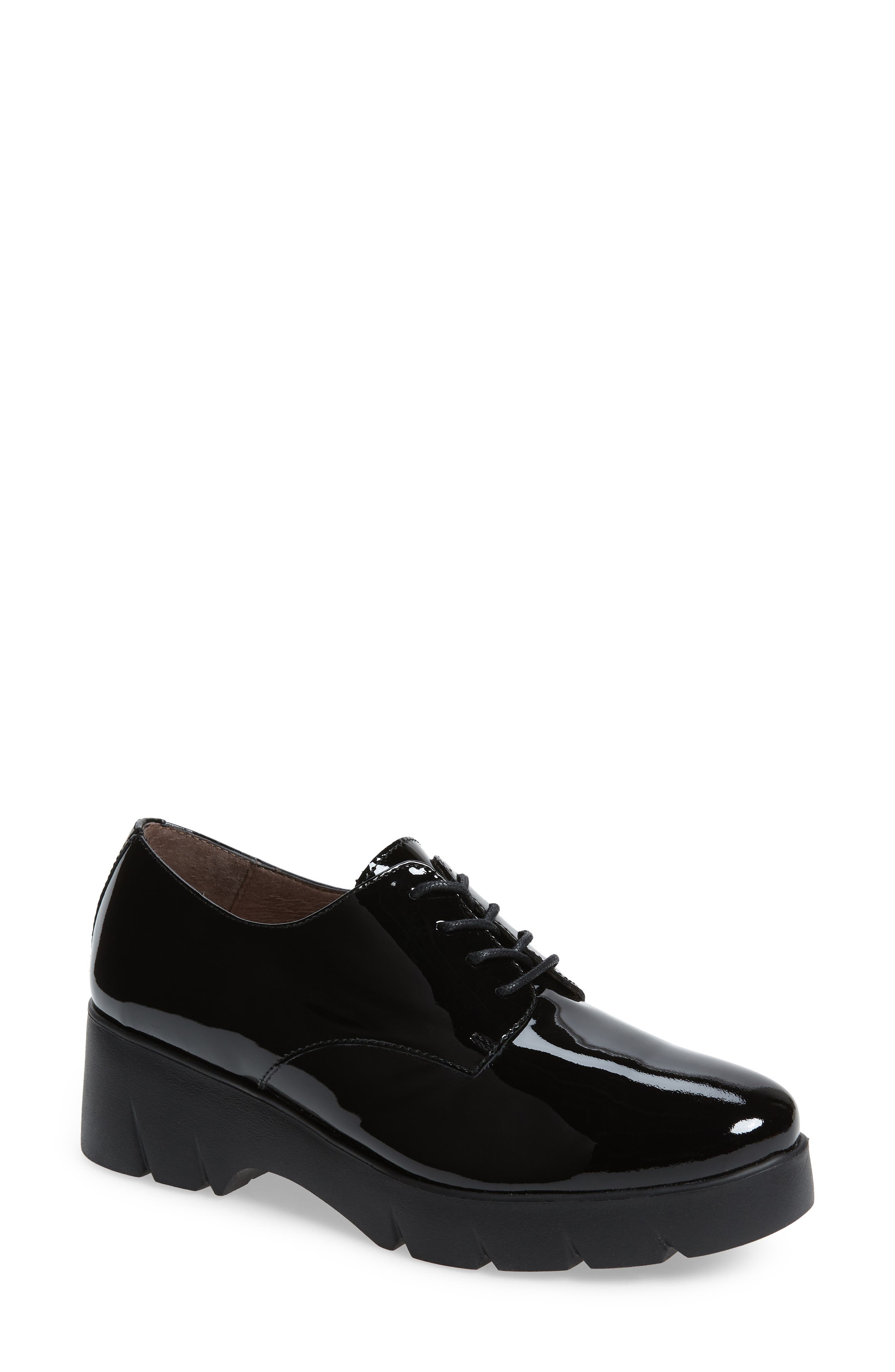 Wonders Lug Sole Derby - Black